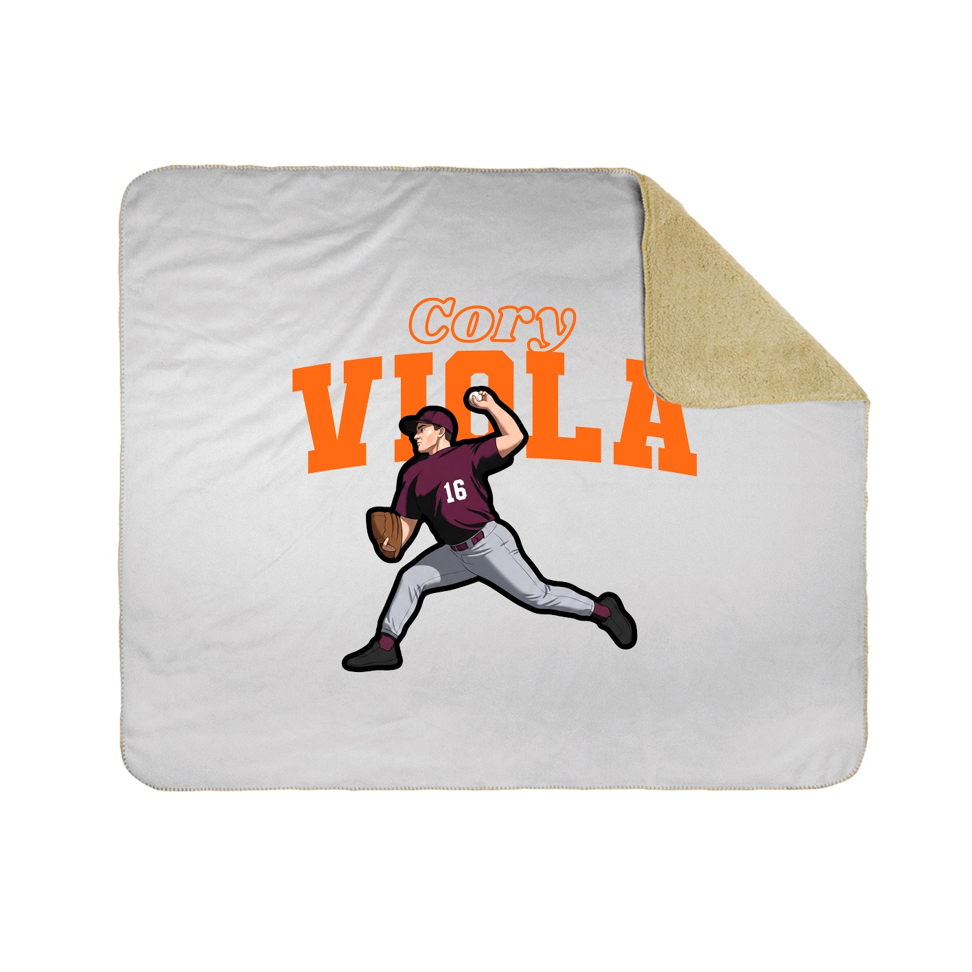 Throw Blanket — Name Arch in White