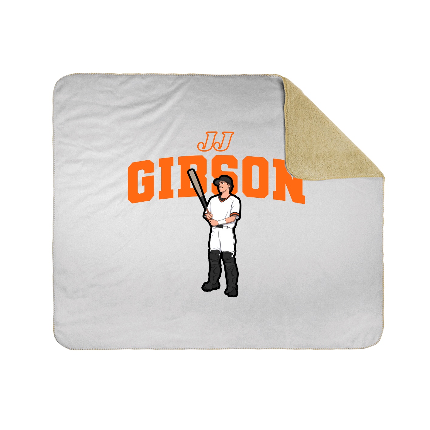 Throw Blanket — Name Arch in White