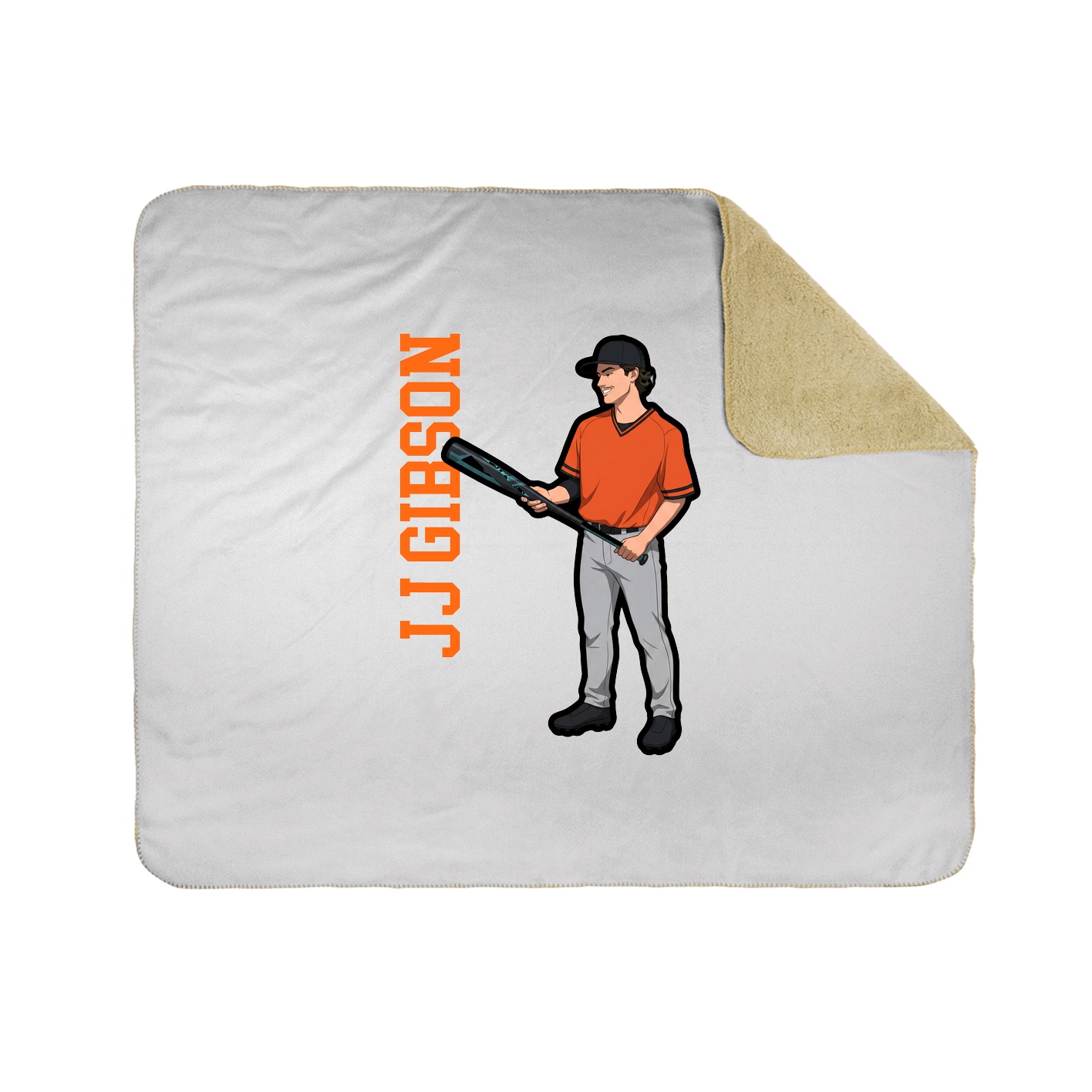 Throw Blanket — Name Vertical in White