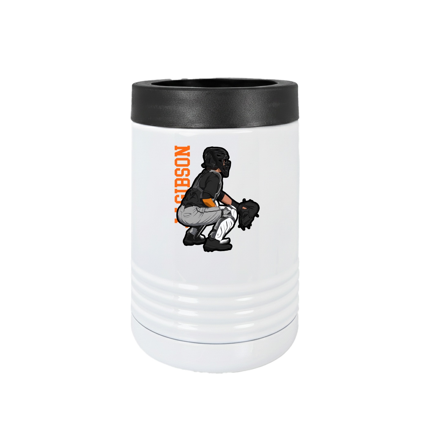 Beverage Holder — Name Vertical in White
