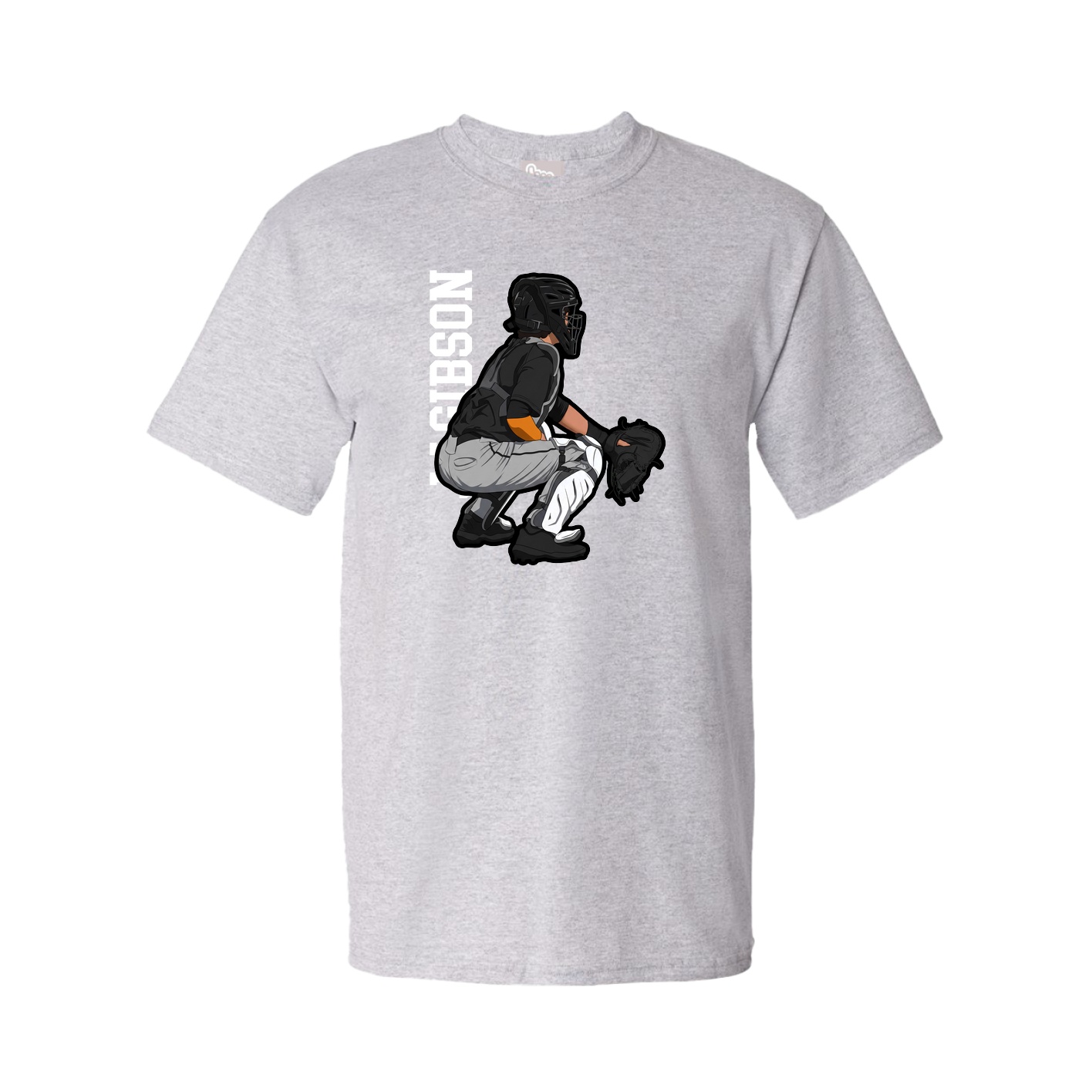 Youth Tee — Name Vertical in Grey