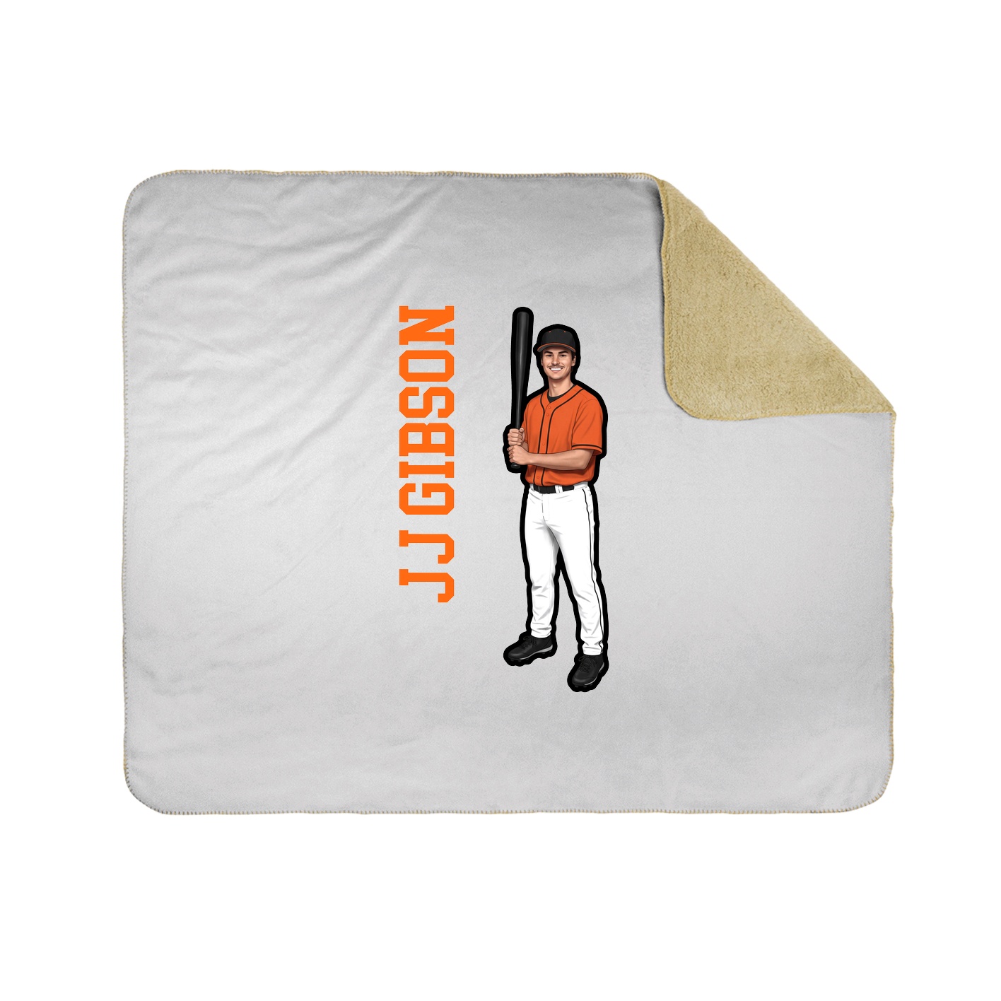 Throw Blanket — Name Vertical in White