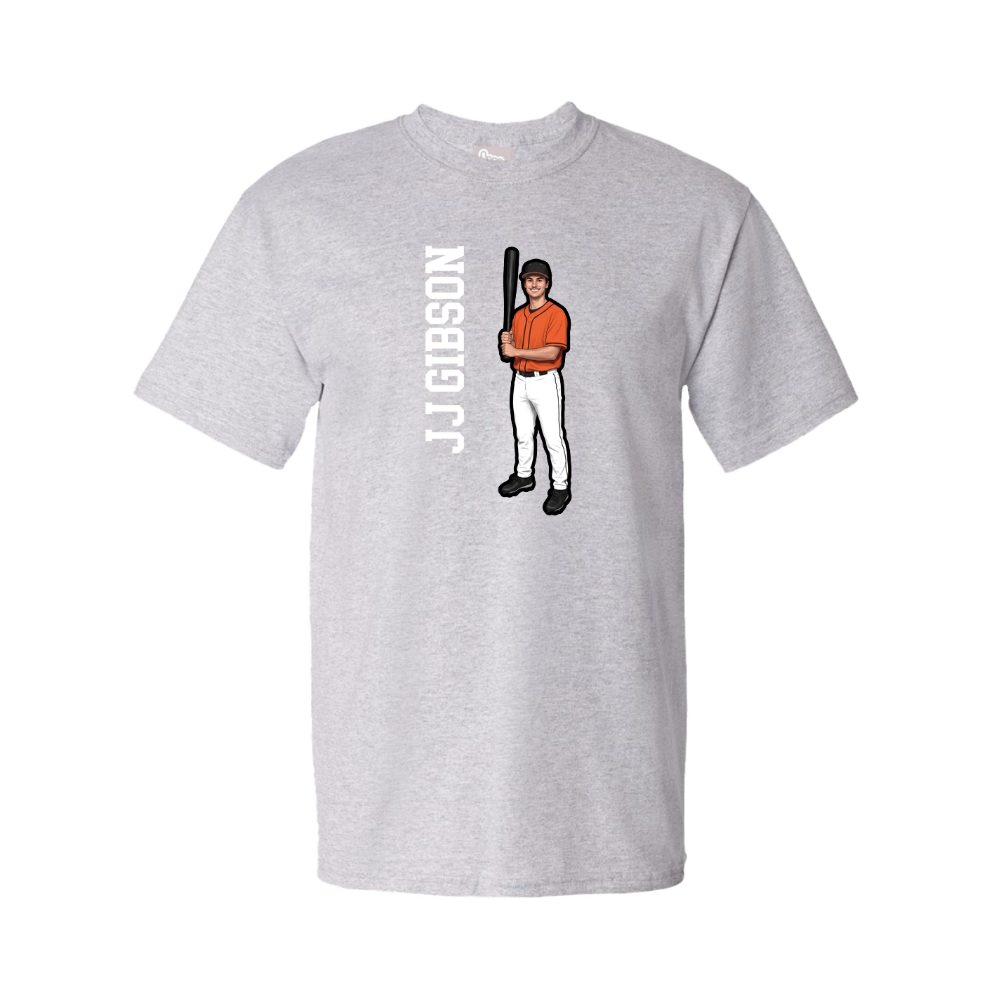 Tee — Name Vertical in Grey