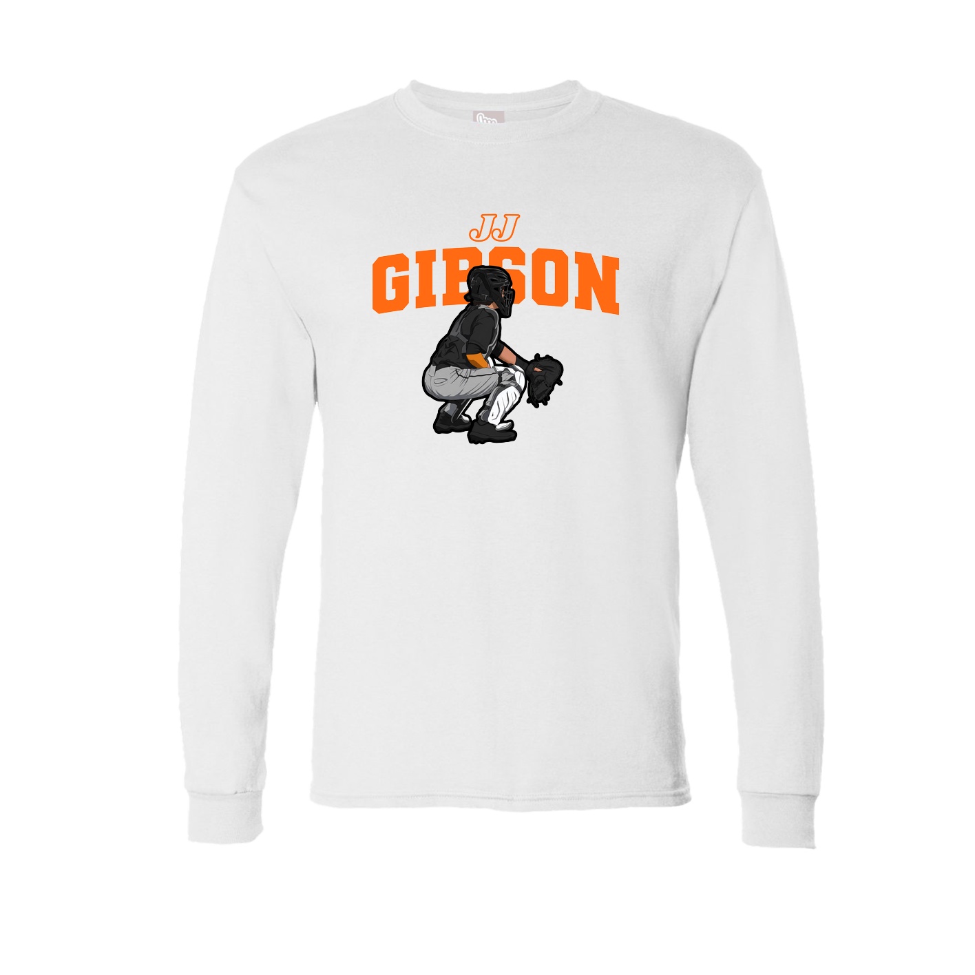 Long Sleeve Tee — Name Arch in White
