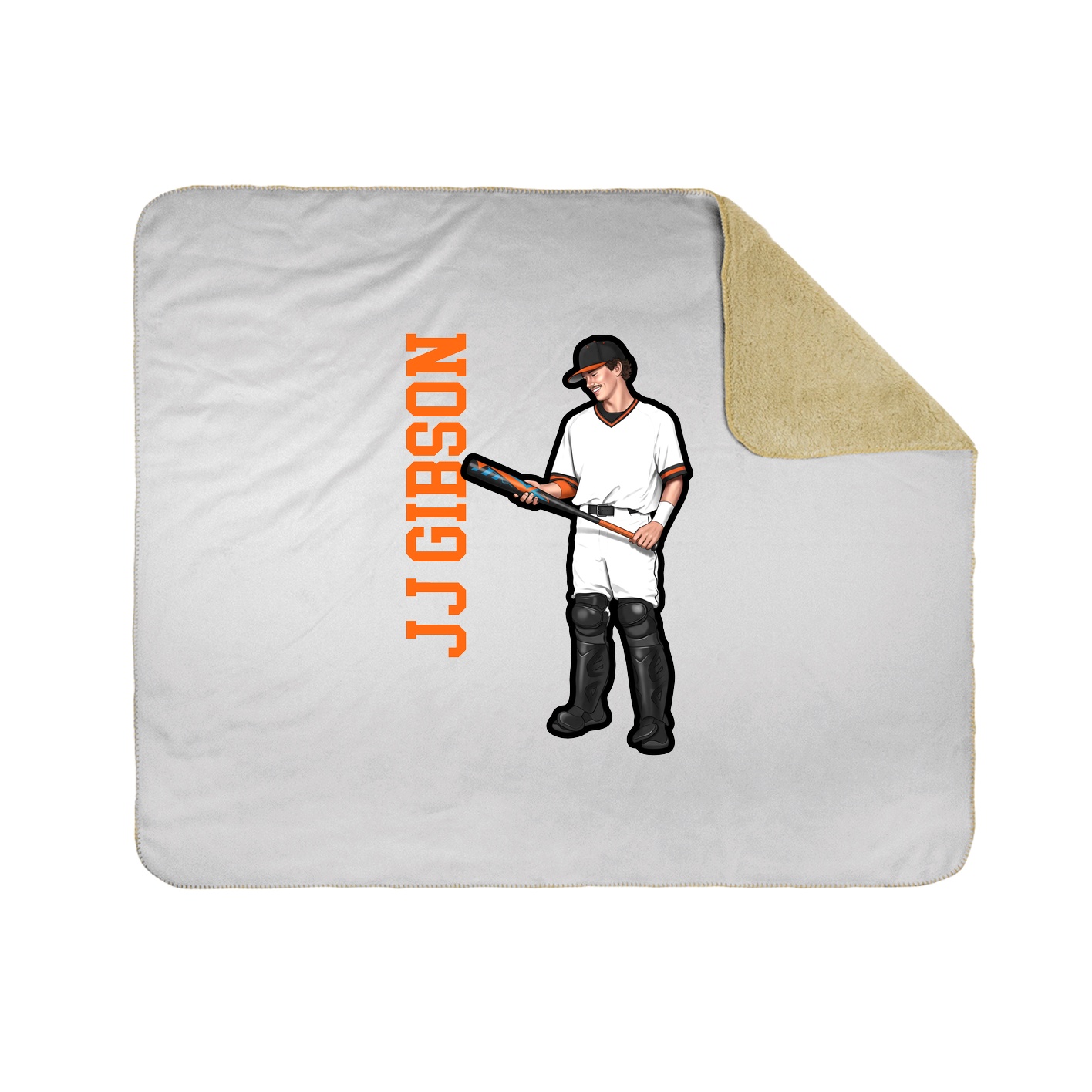Throw Blanket — Name Vertical in White