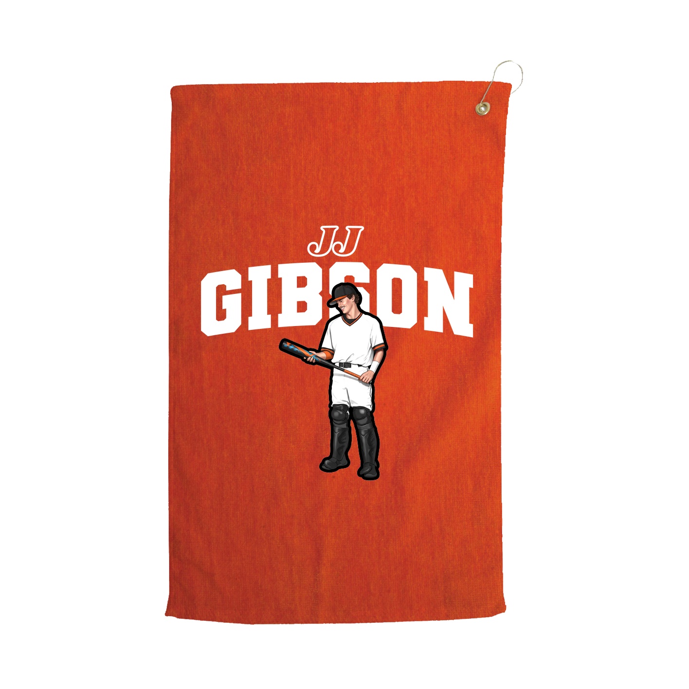 Golf Towel — Name Arch in Orange