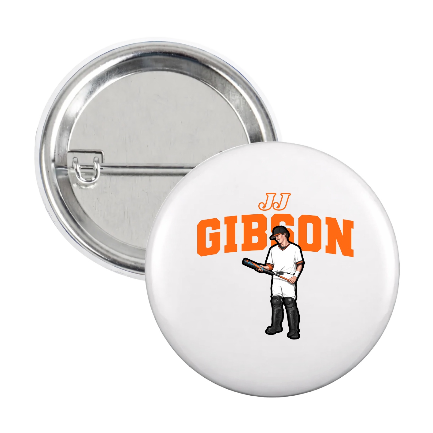Game Day Button — Name Arch in White