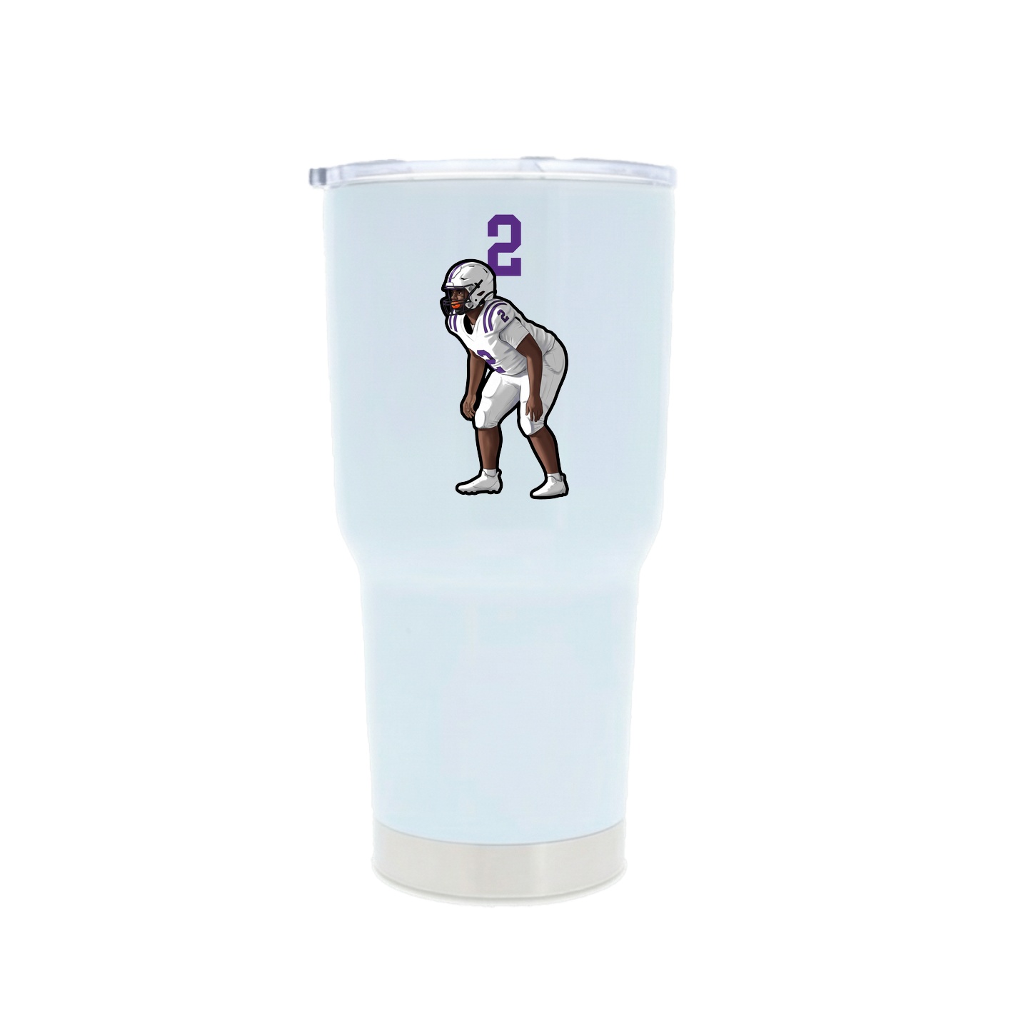 30oz Stainless Steel Tumbler — Number Top in White