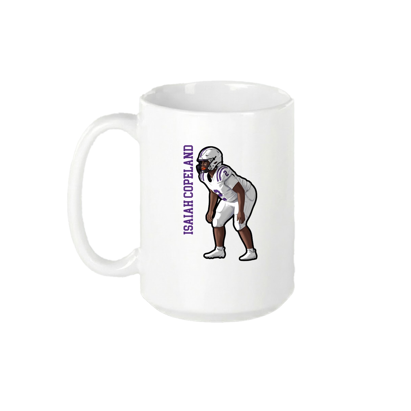 15oz Coffee Mug — Name Vertical in White