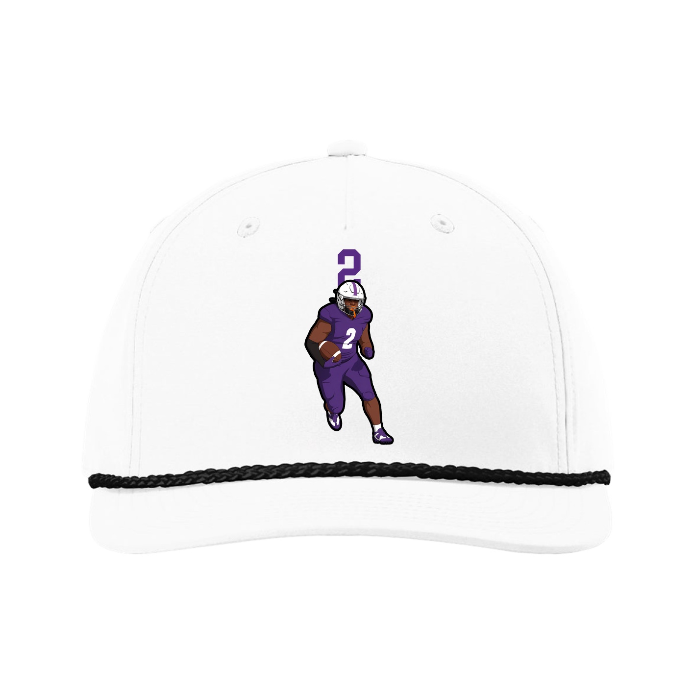 Five-Panel Classic Rope Cap — Number Top in White