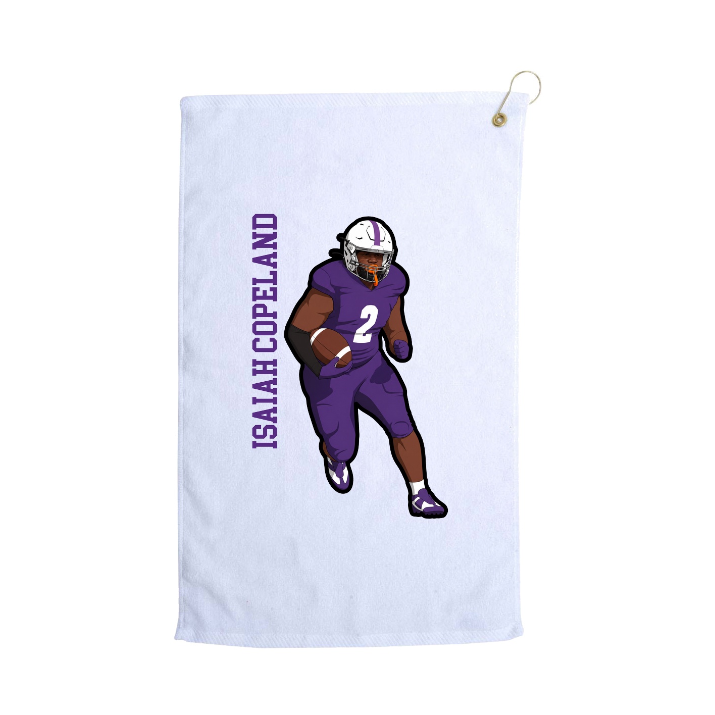 Golf Towel — Name Vertical in White