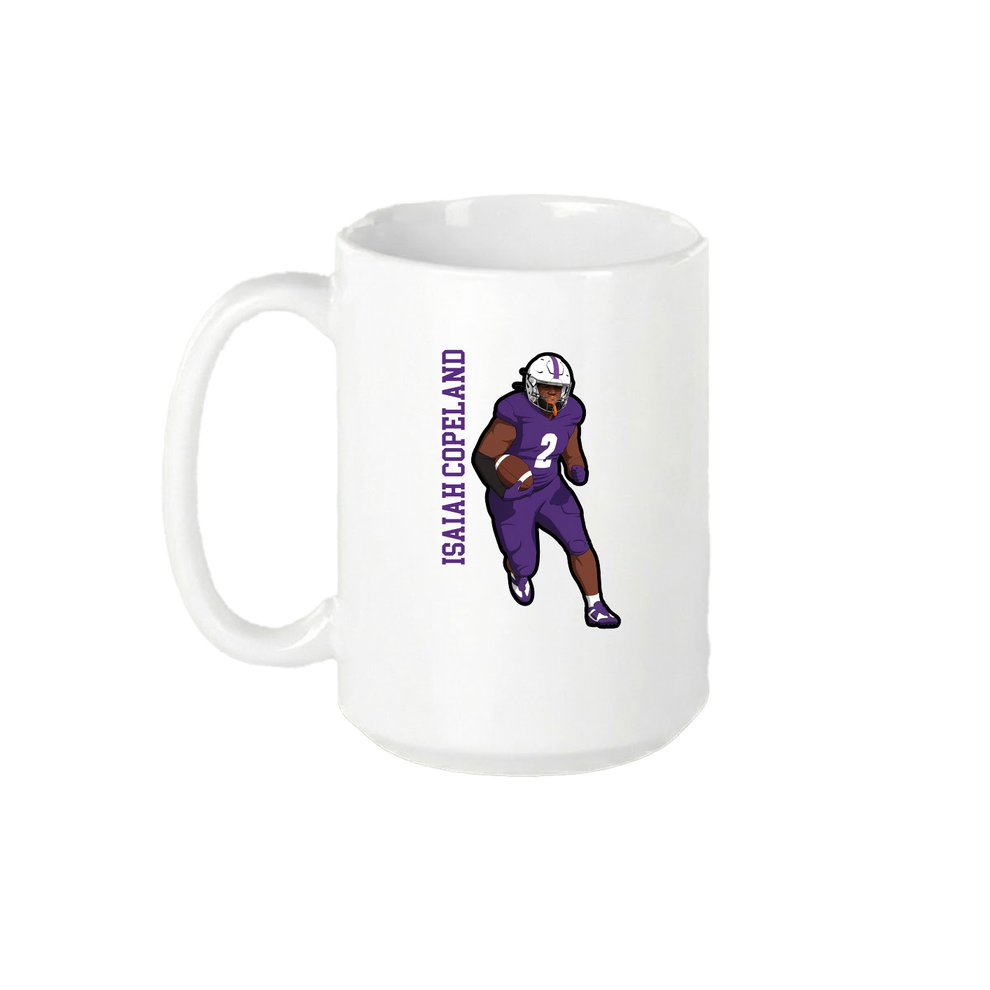 15oz Coffee Mug — Name Vertical in White