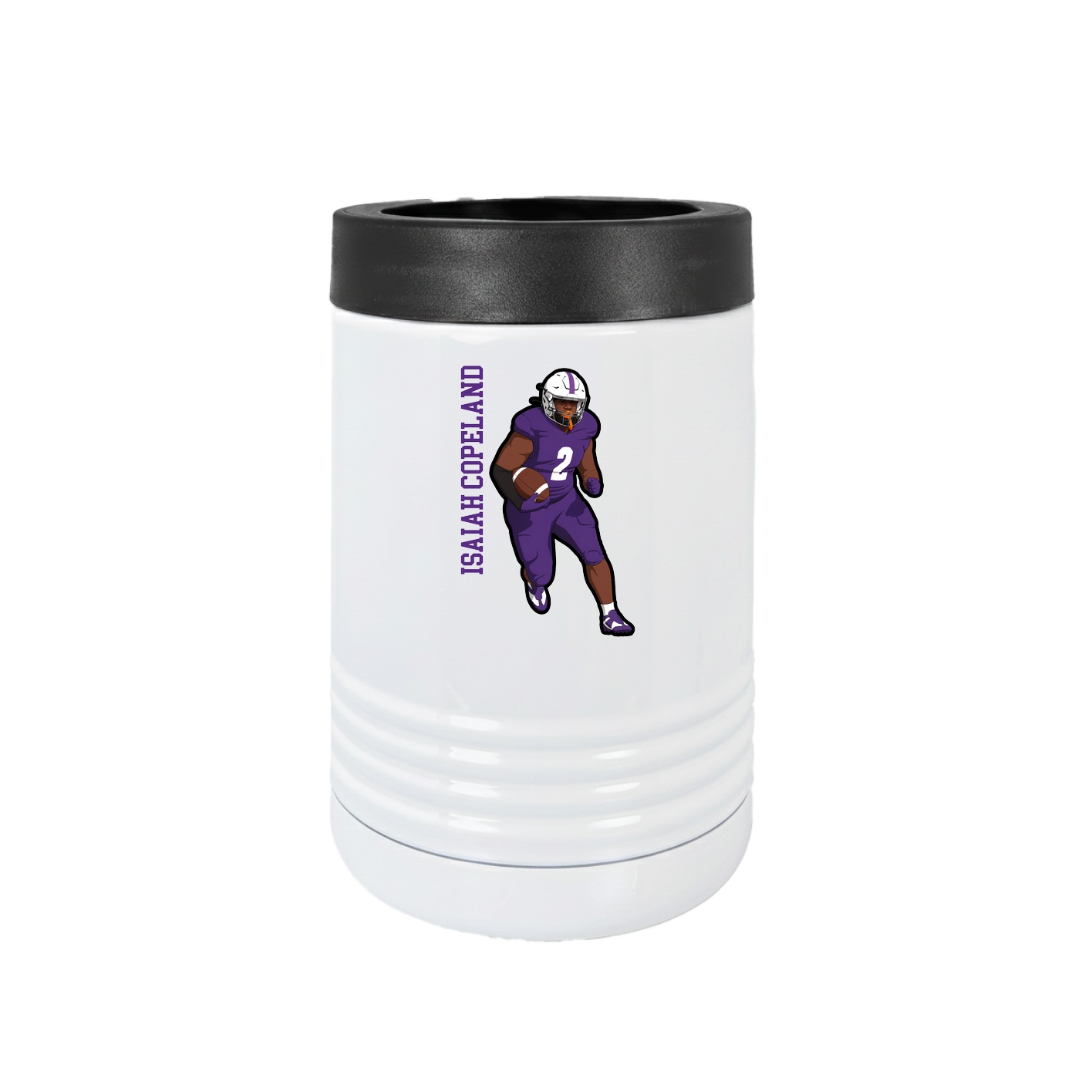 Beverage Holder — Name Vertical in White