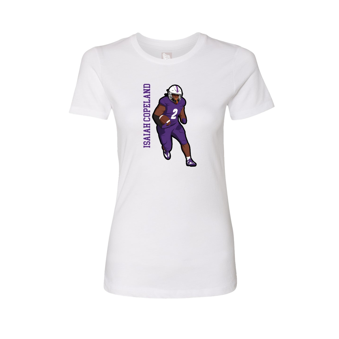 Fitted Women's Tee — Name Vertical in White