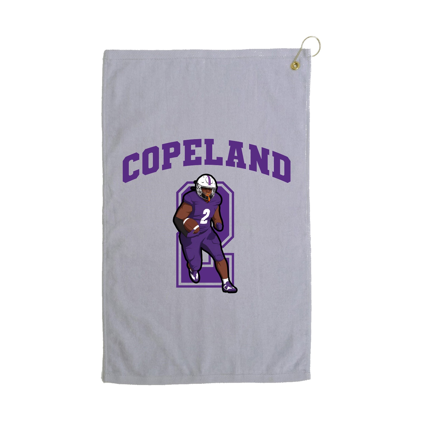 Golf Towel — Number in Grey