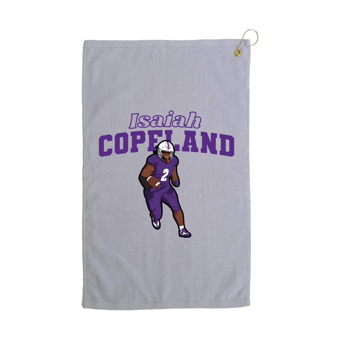 Golf Towel — Name Arch in Grey