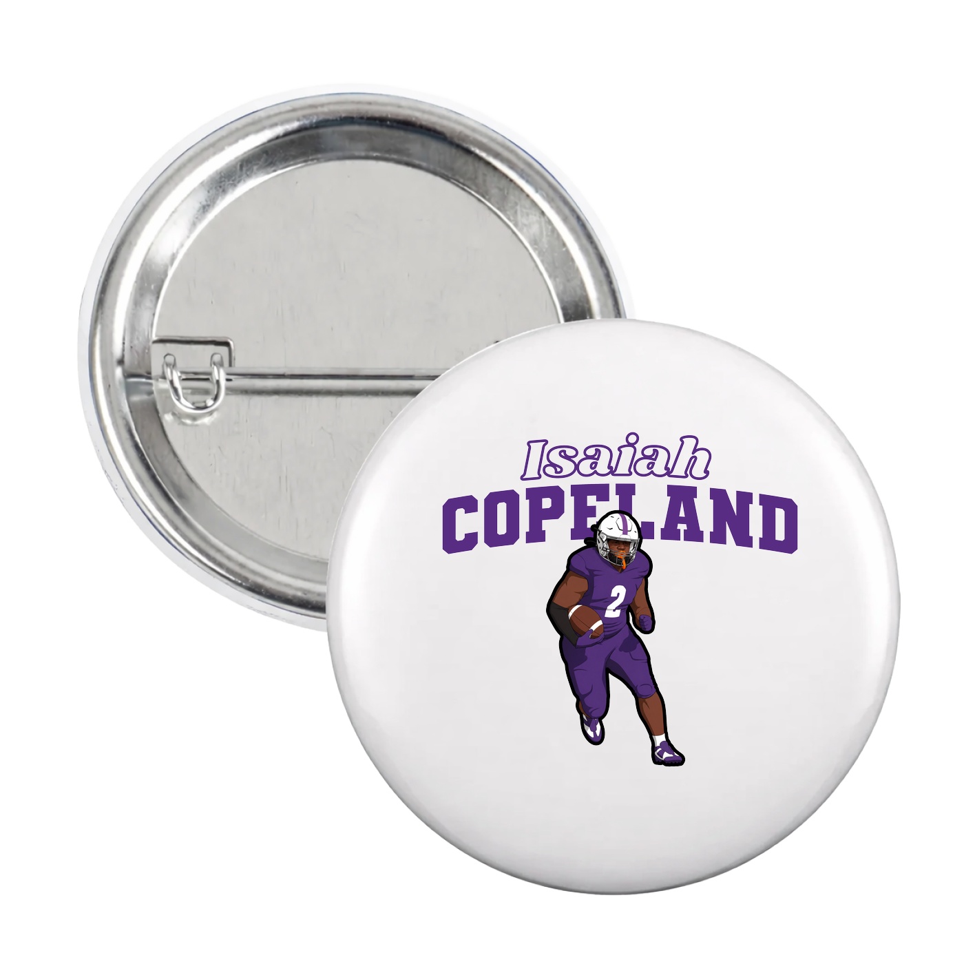 Game Day Button — Name Arch in White