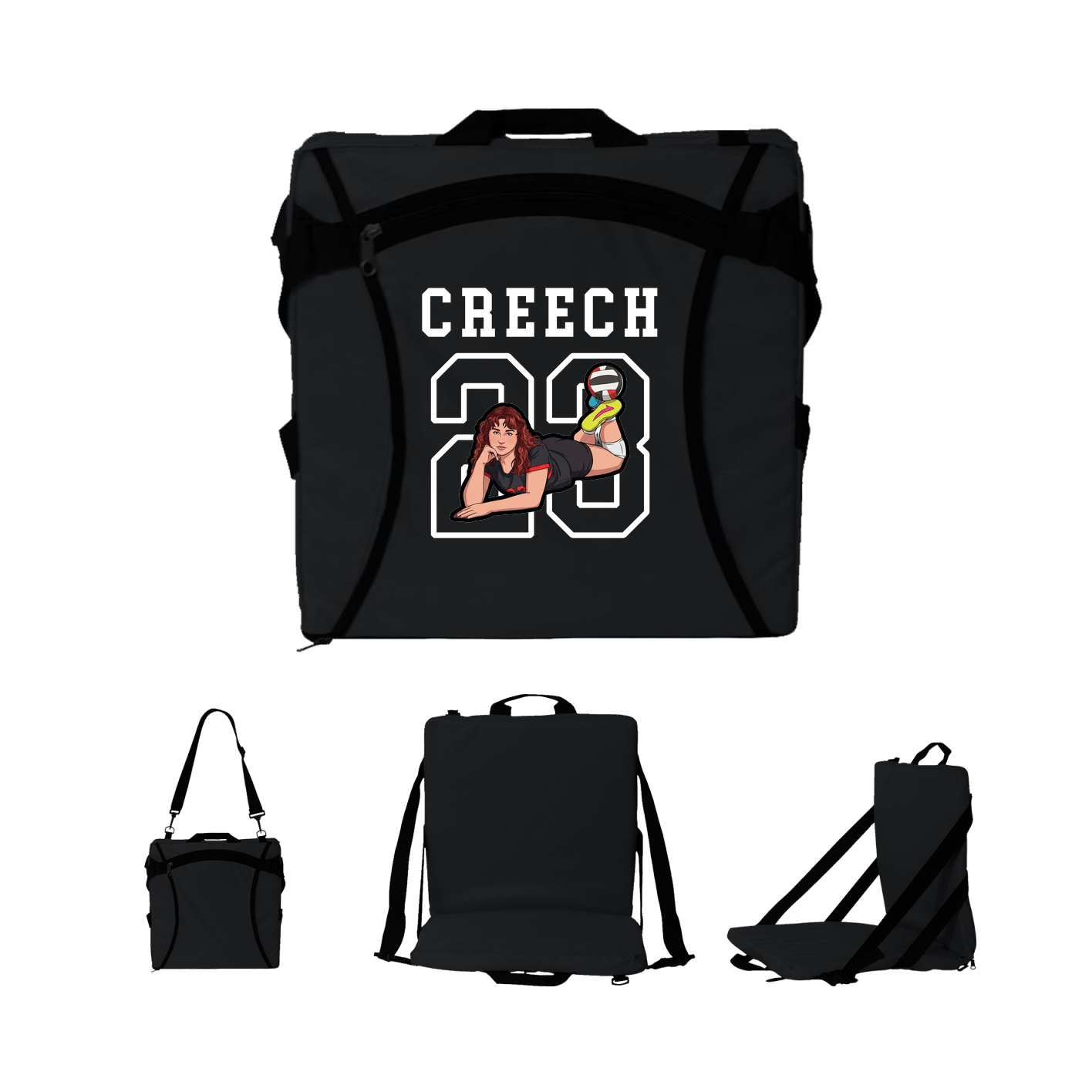 Folding Stadium Seat — Shirsey in Black
