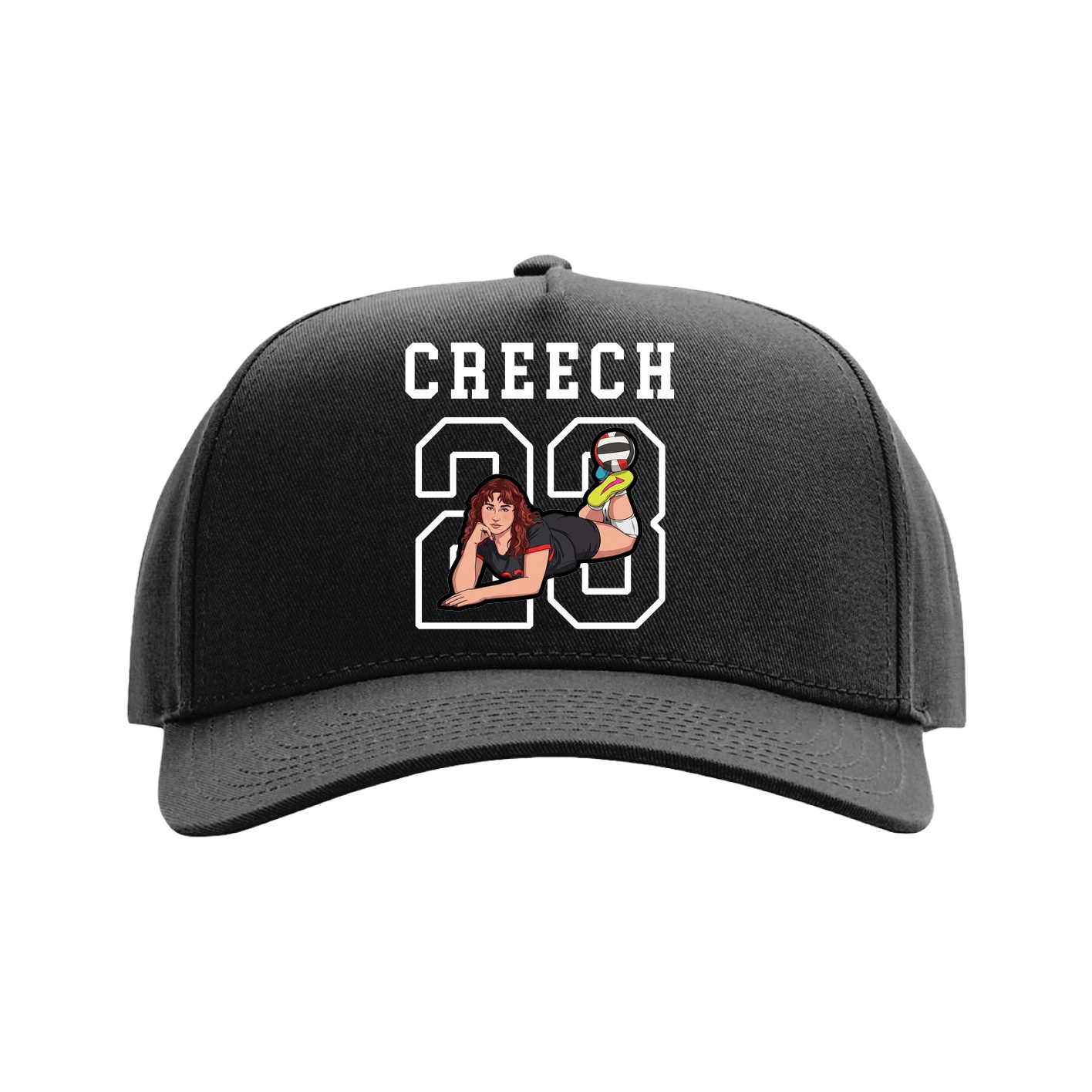 Full Fabric Five-Panel Champ Cap — Shirsey in Black