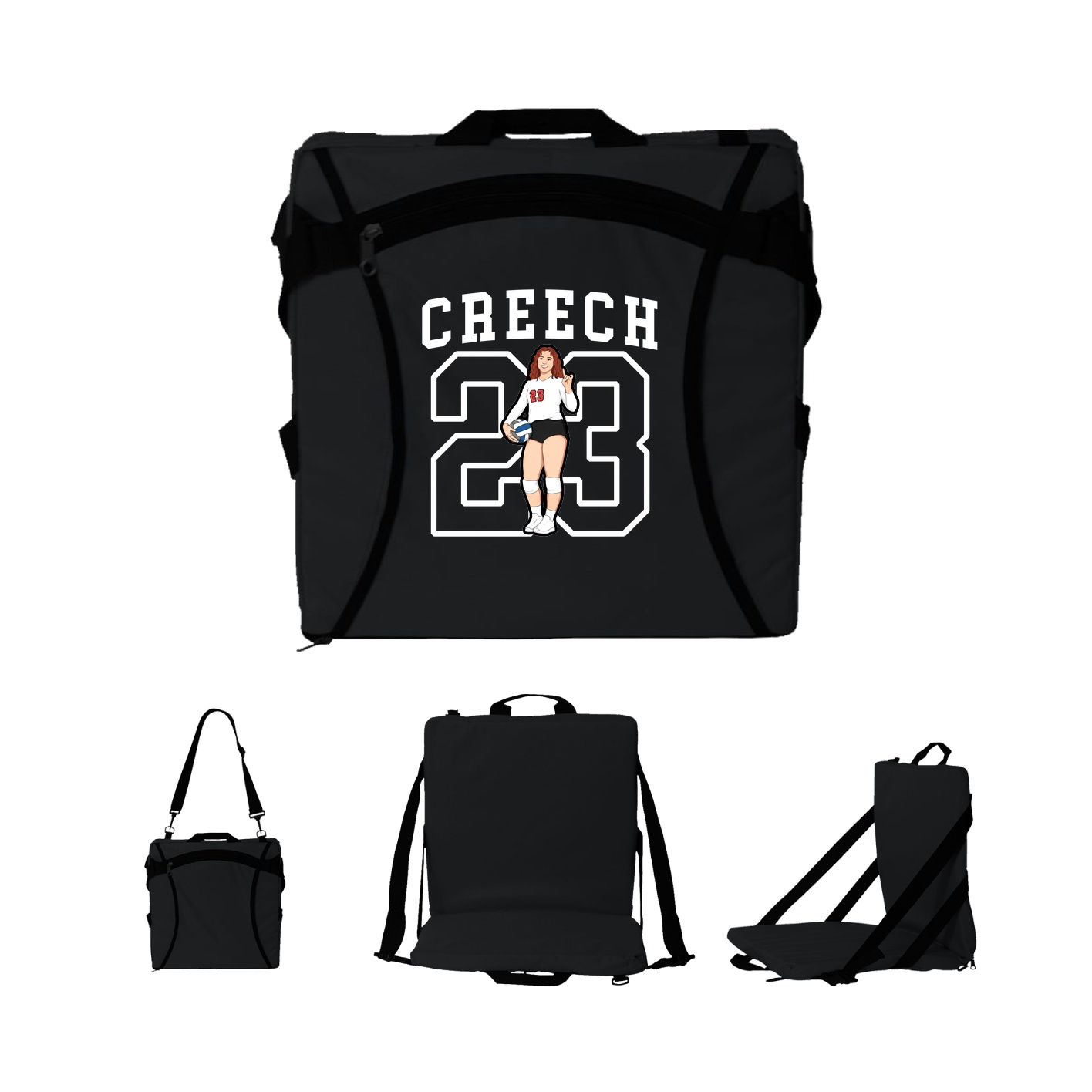 Folding Stadium Seat — Shirsey in Black