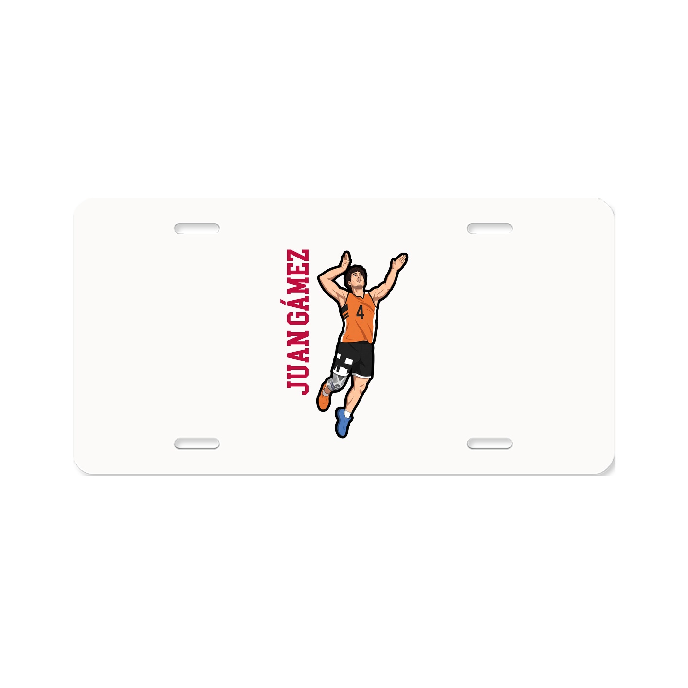 License Plate — Name Vertical in Classic