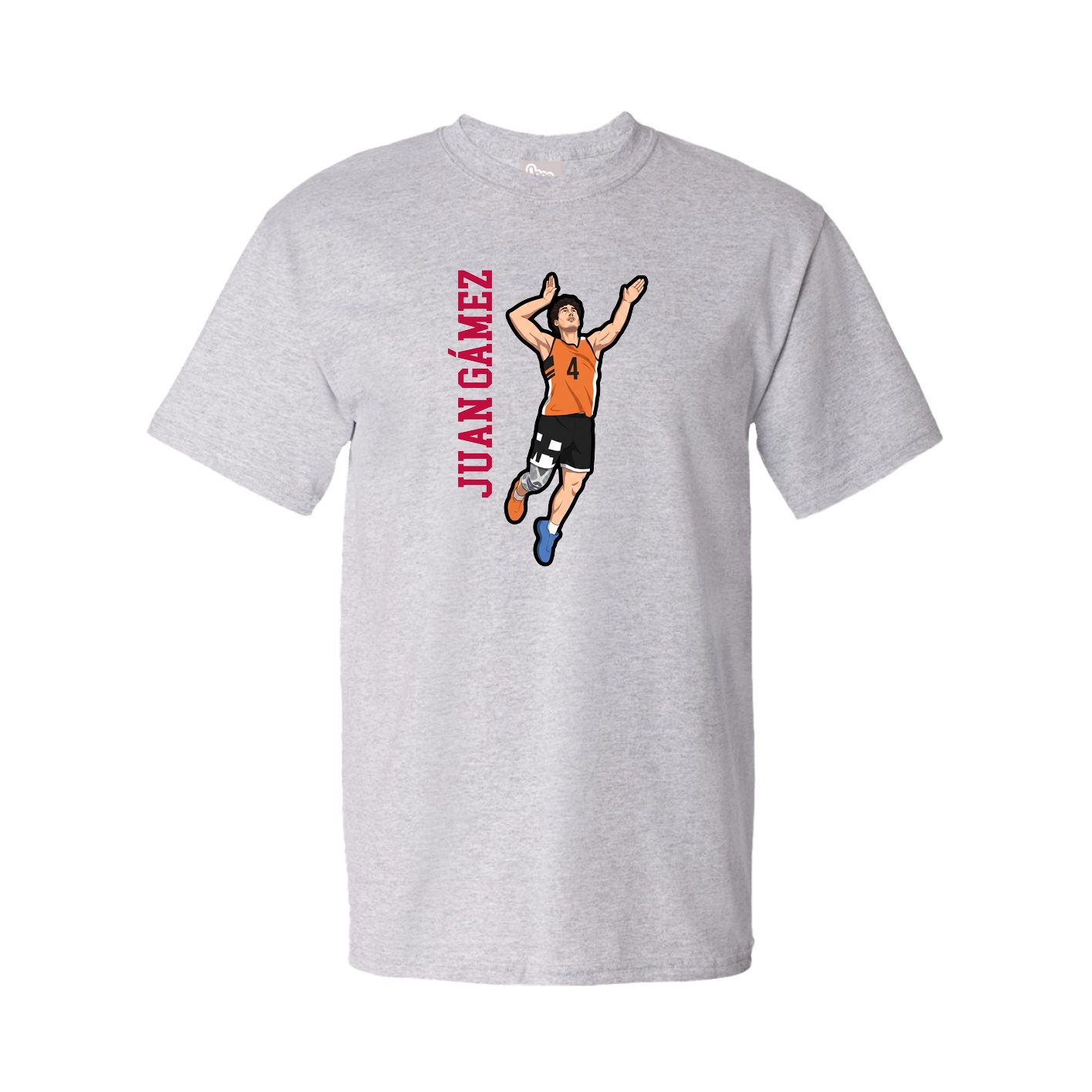 Youth Tee — Name Vertical in Grey