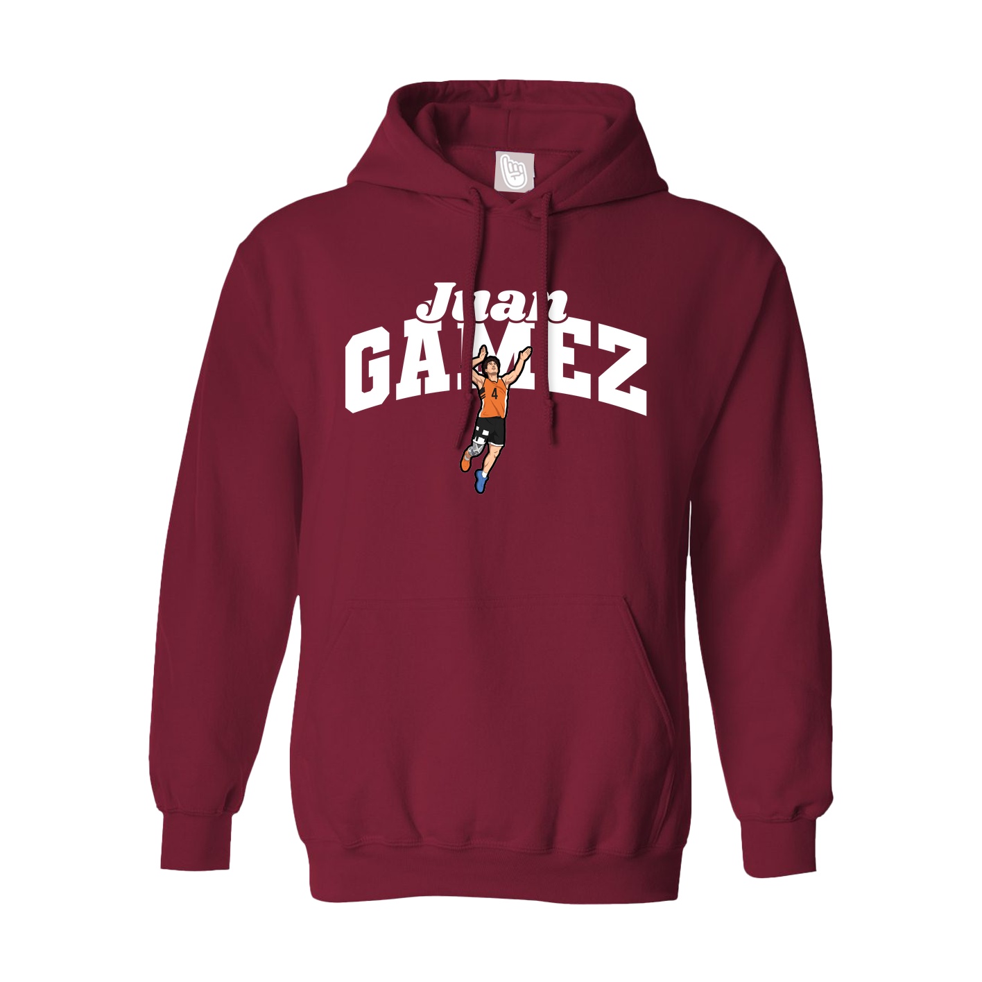 Hoodie — Signature Arch in Cardinal