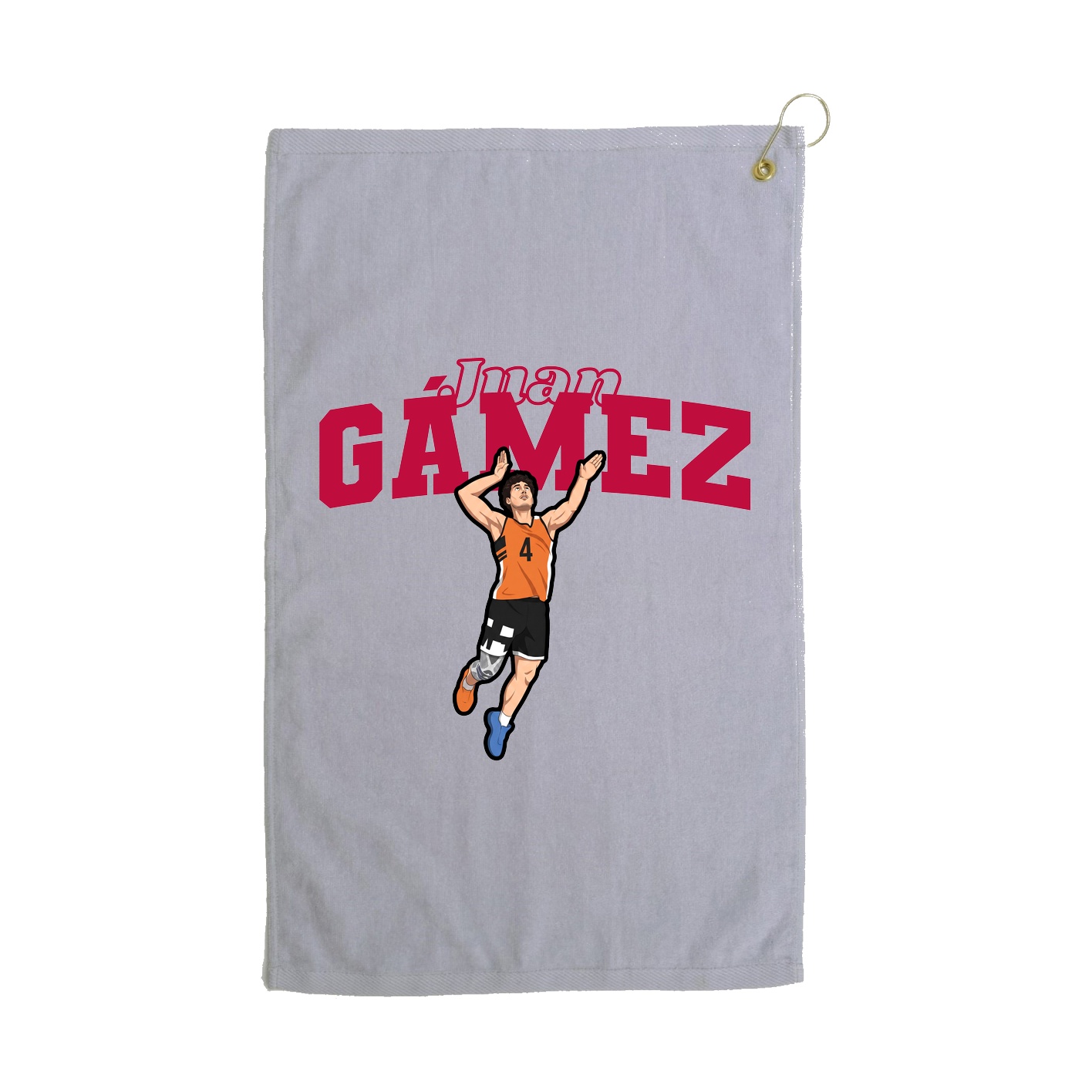 Golf Towel — Name Arch in Grey