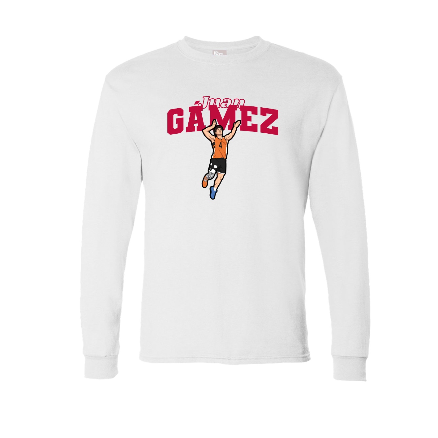 Long Sleeve Tee — Name Arch in White