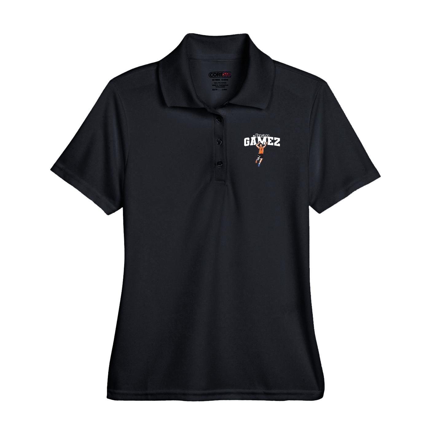 Performance Polo — Name Arch in Black