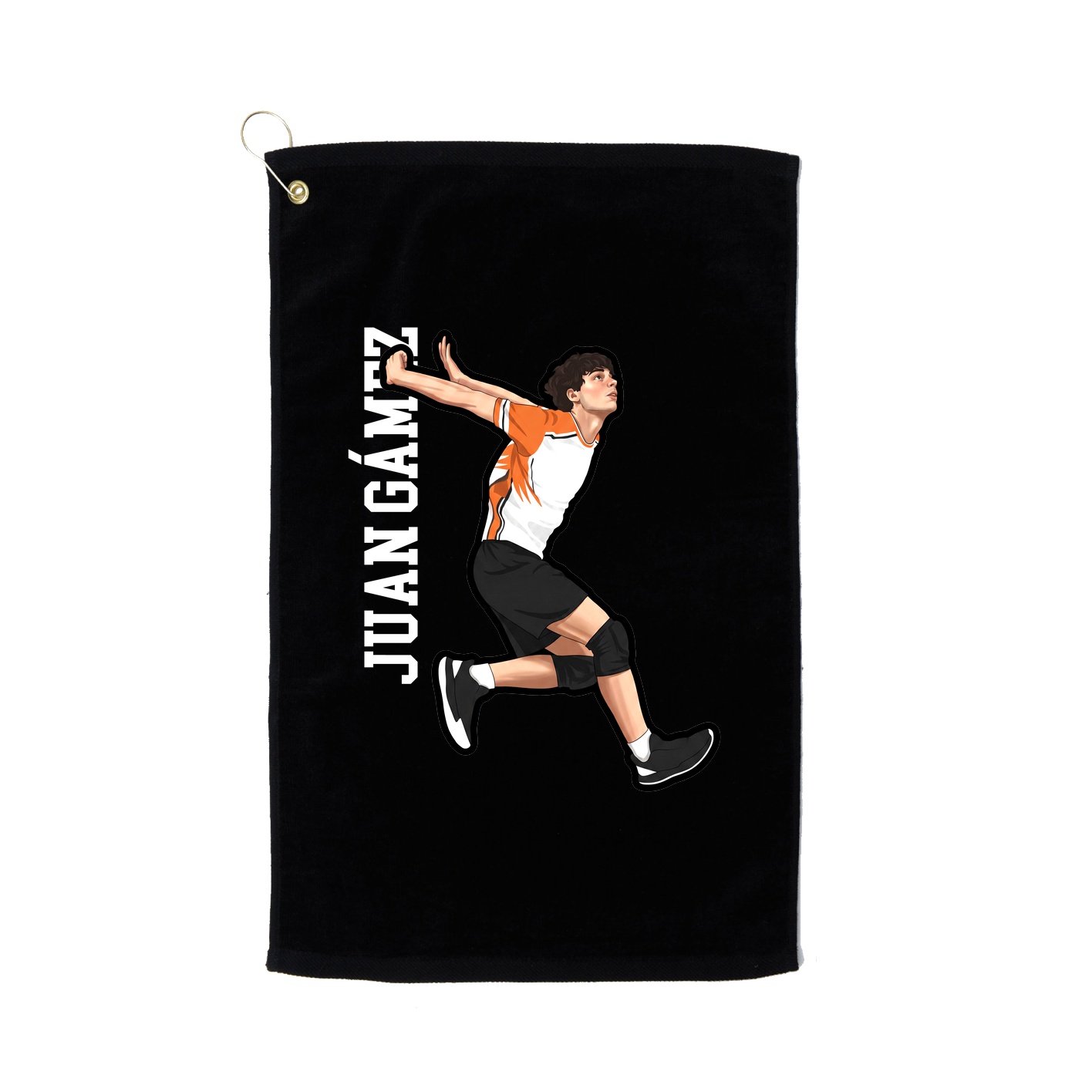 Golf Towel — Name Vertical in Black