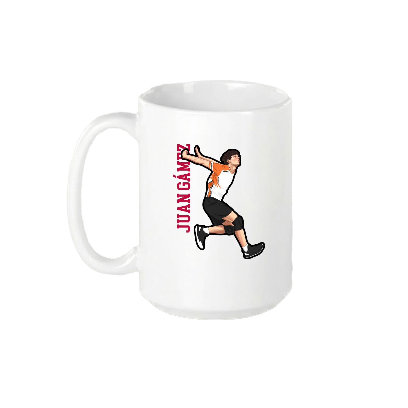 15oz Coffee Mug — Name Vertical in White