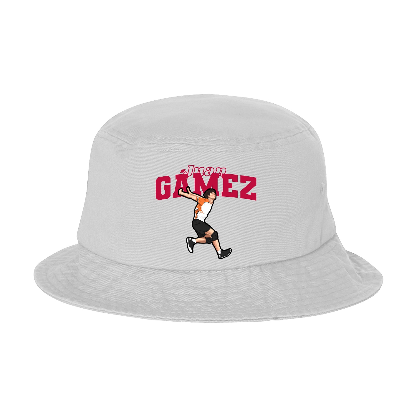 Bucket Cap — Name Arch in White