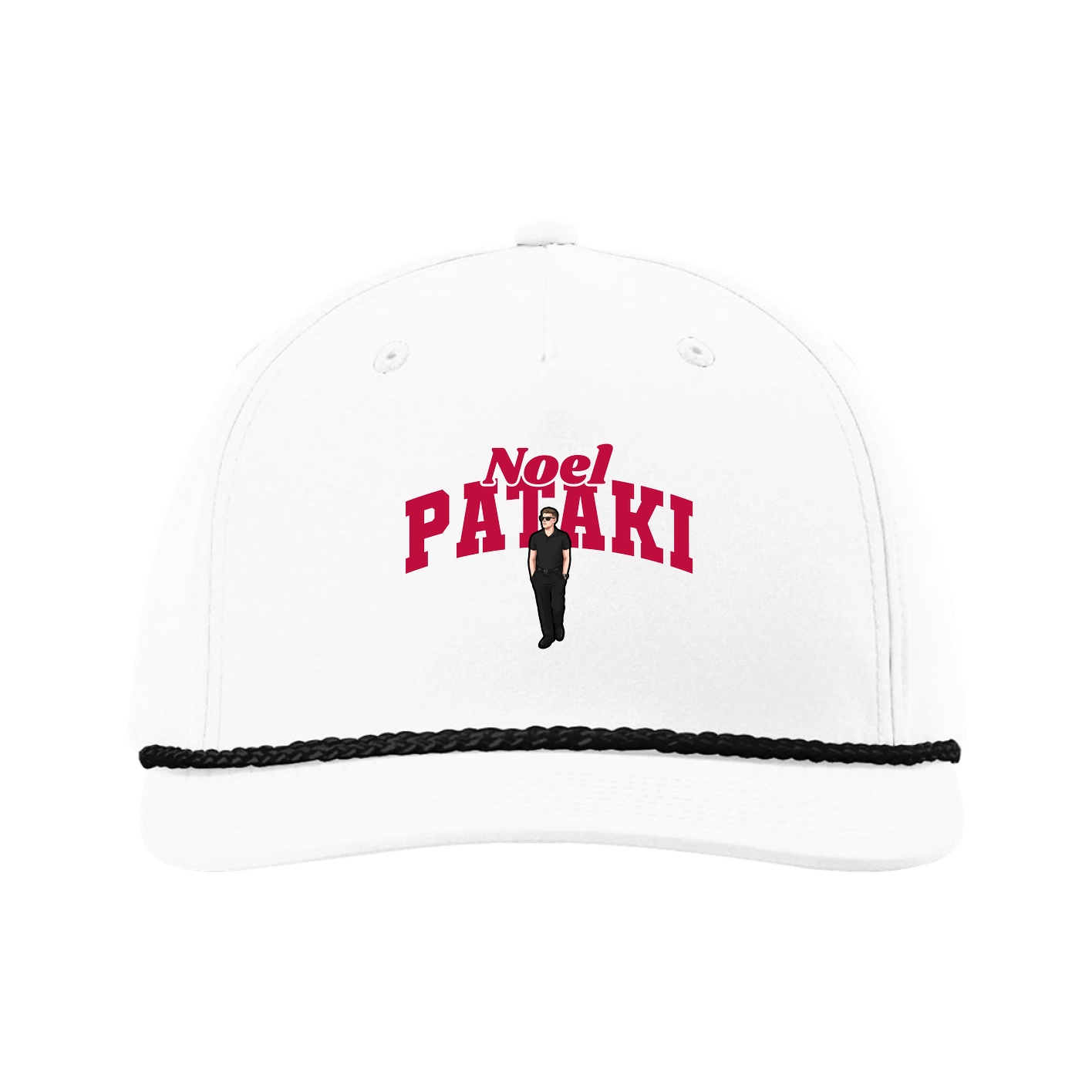 Five-Panel Classic Rope Cap — Signature Arch in White