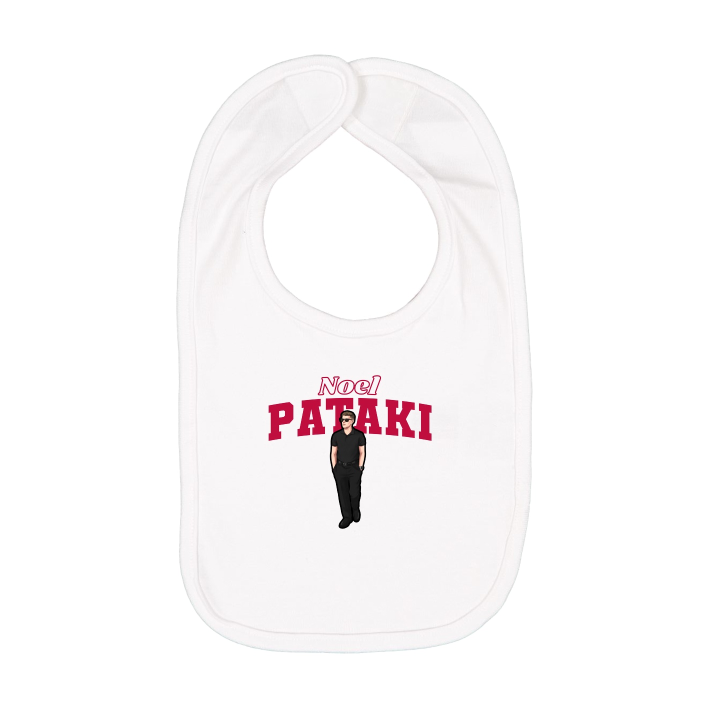 Infant Bib — Name Arch in White
