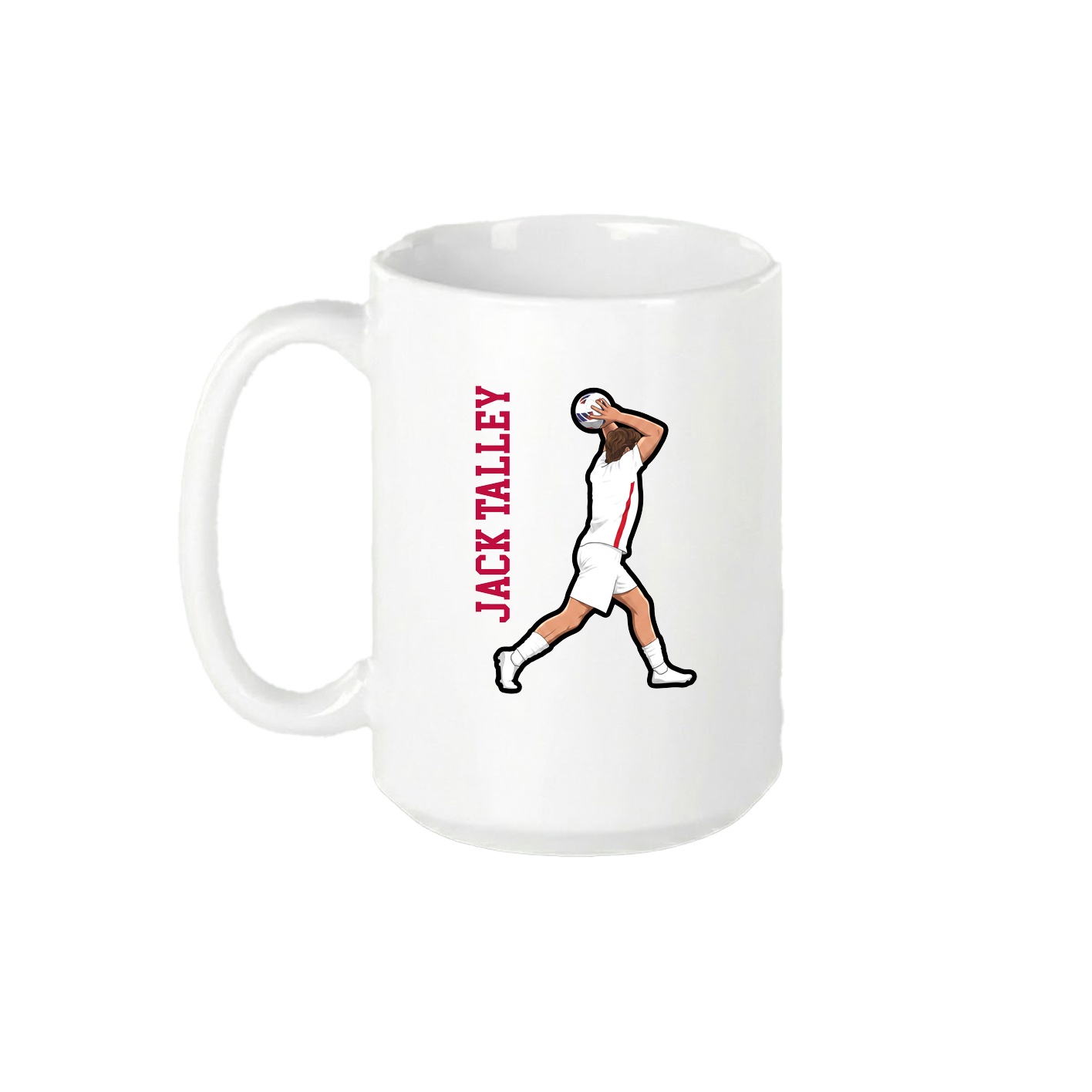 15oz Coffee Mug — Name Vertical in White
