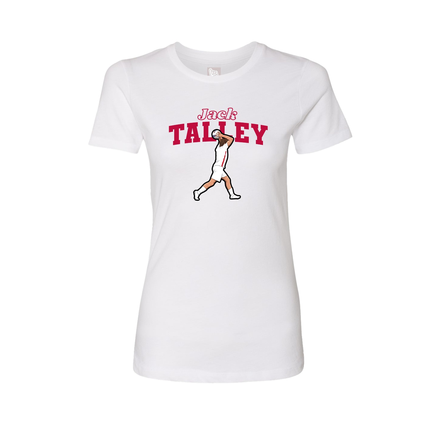 Fitted Women's Tee — Name Arch in White