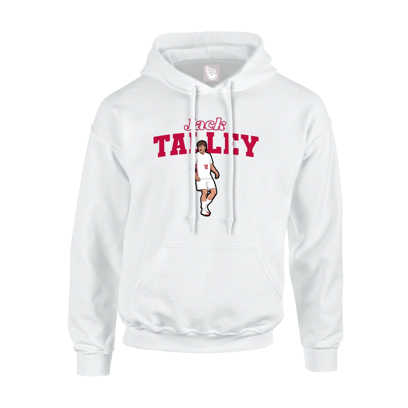 Youth Hoodie — Name Arch in White