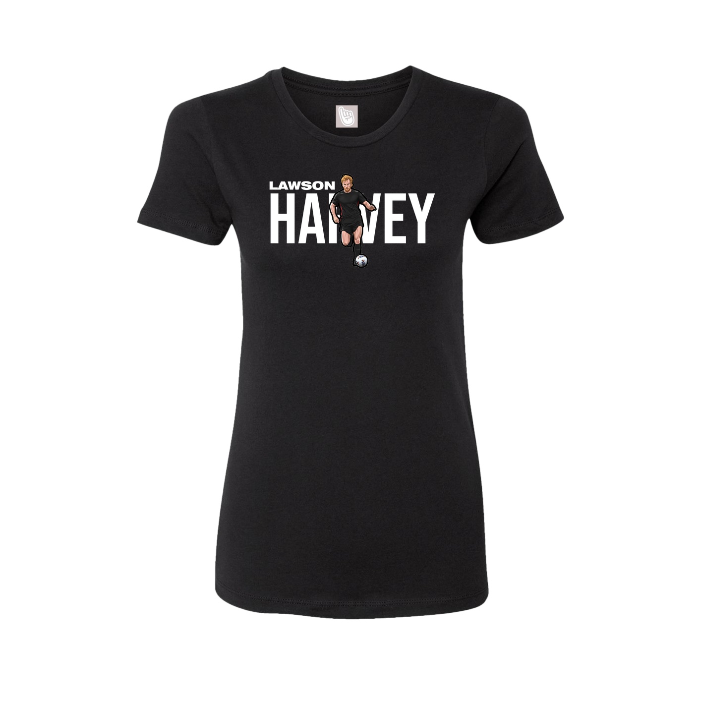 Fitted Women's Tee — Player Name in Black