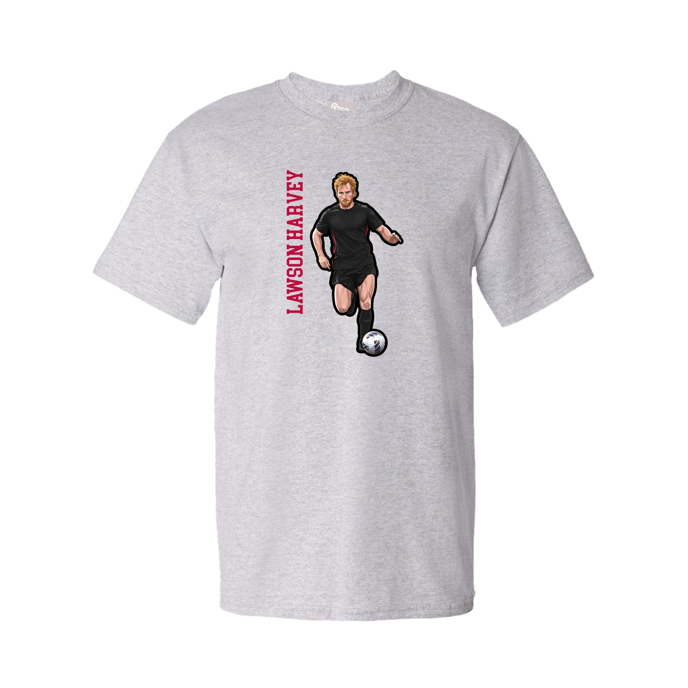 Tee — Name Vertical in Grey