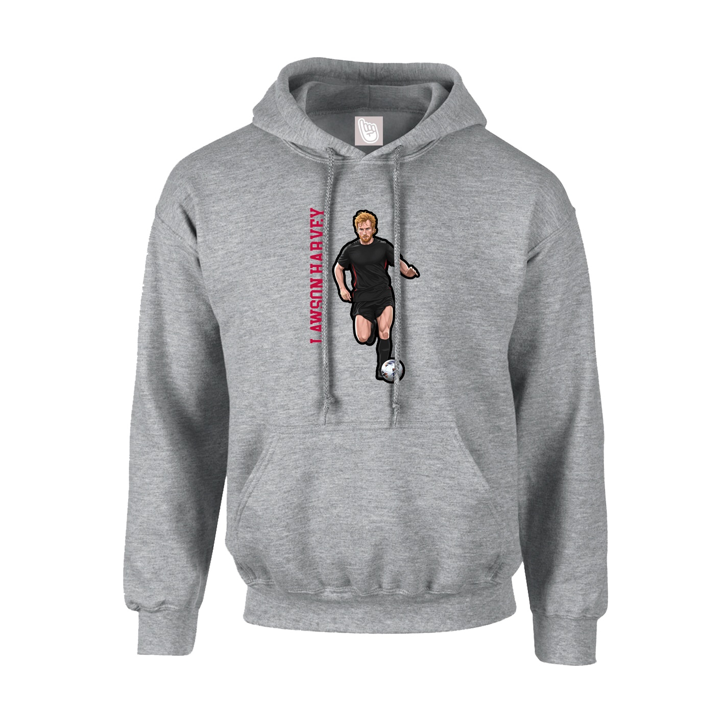 Youth Hoodie — Name Vertical in Grey