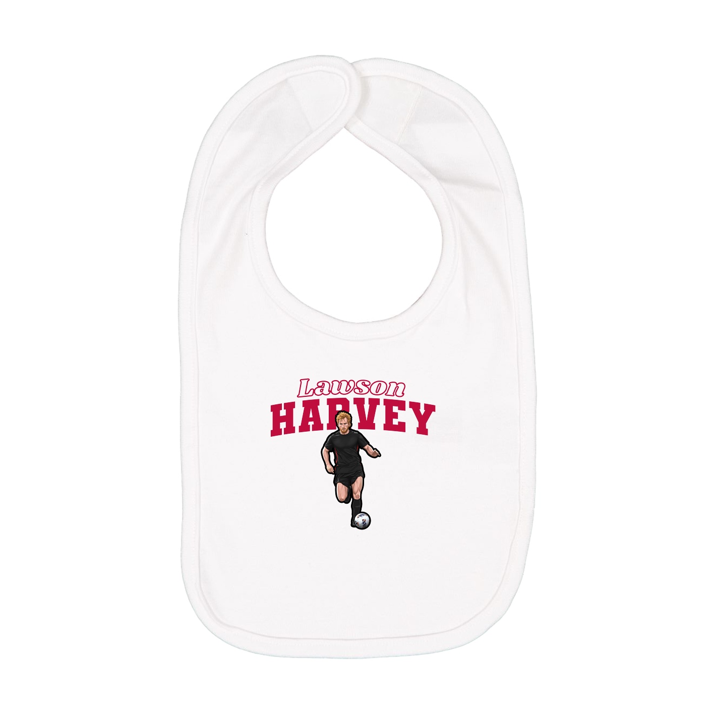 Infant Bib — Name Arch in White