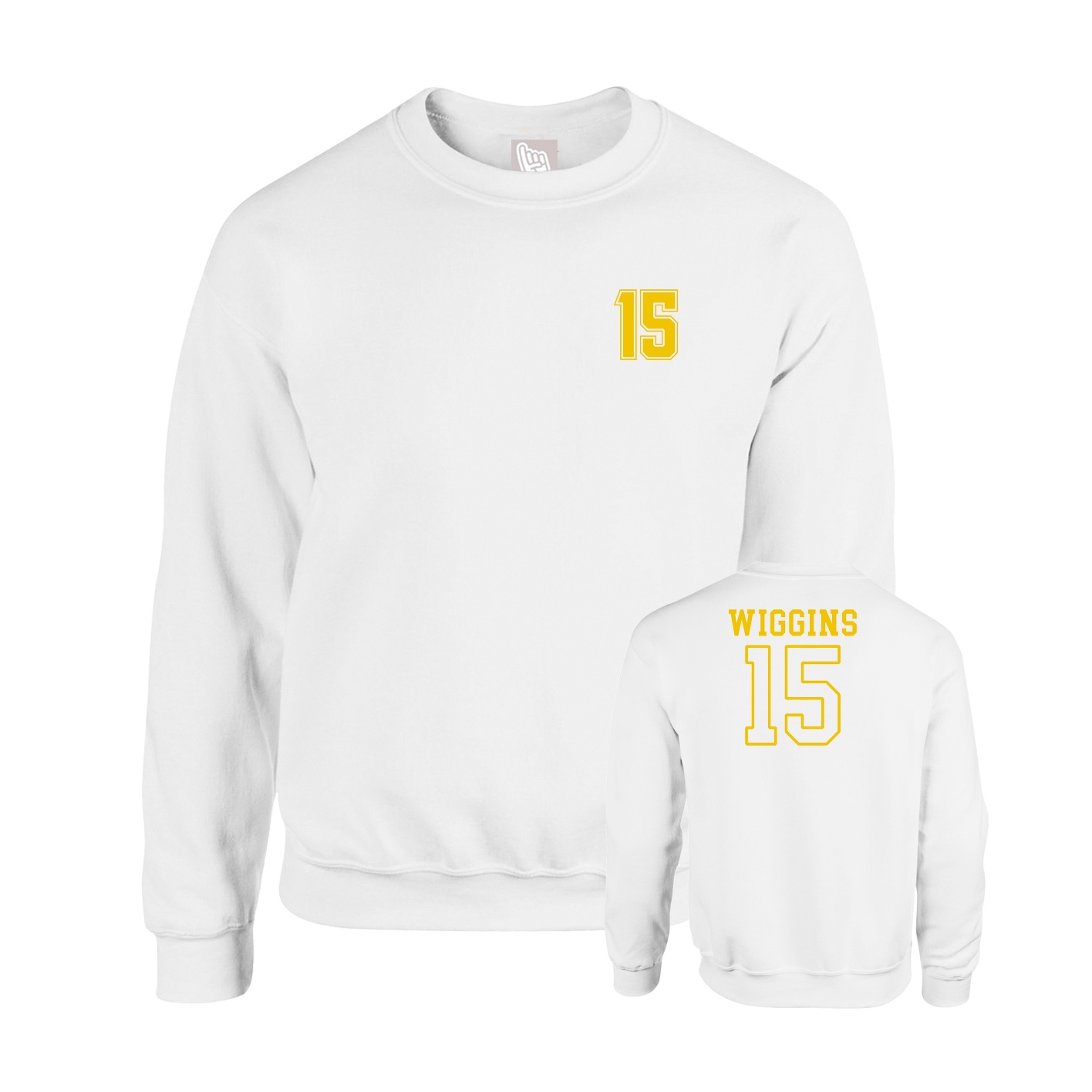 Fleece Crew — Chest Back in White