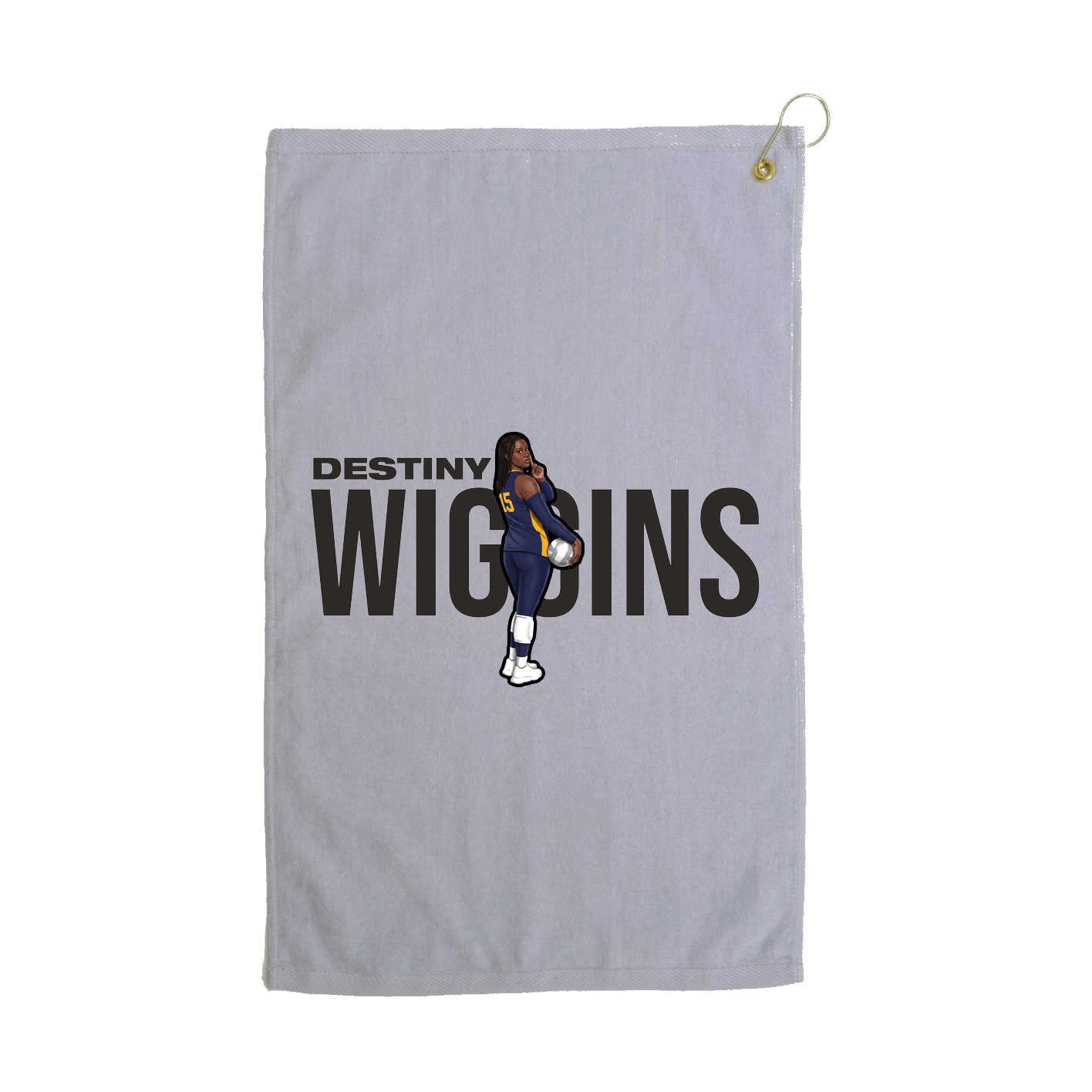 Golf Towel — Player Name in Grey
