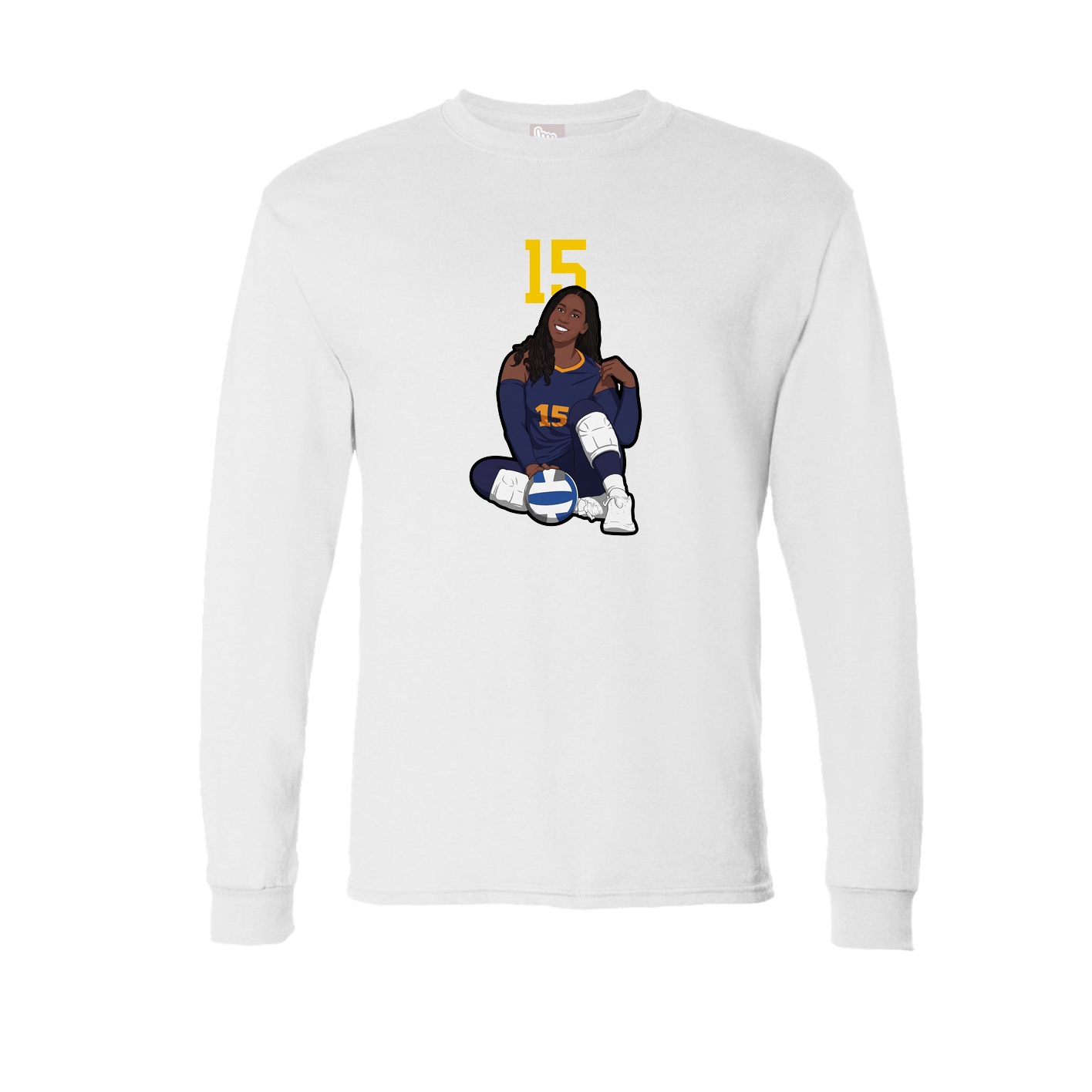 Long Sleeve Tee — Number Top in White