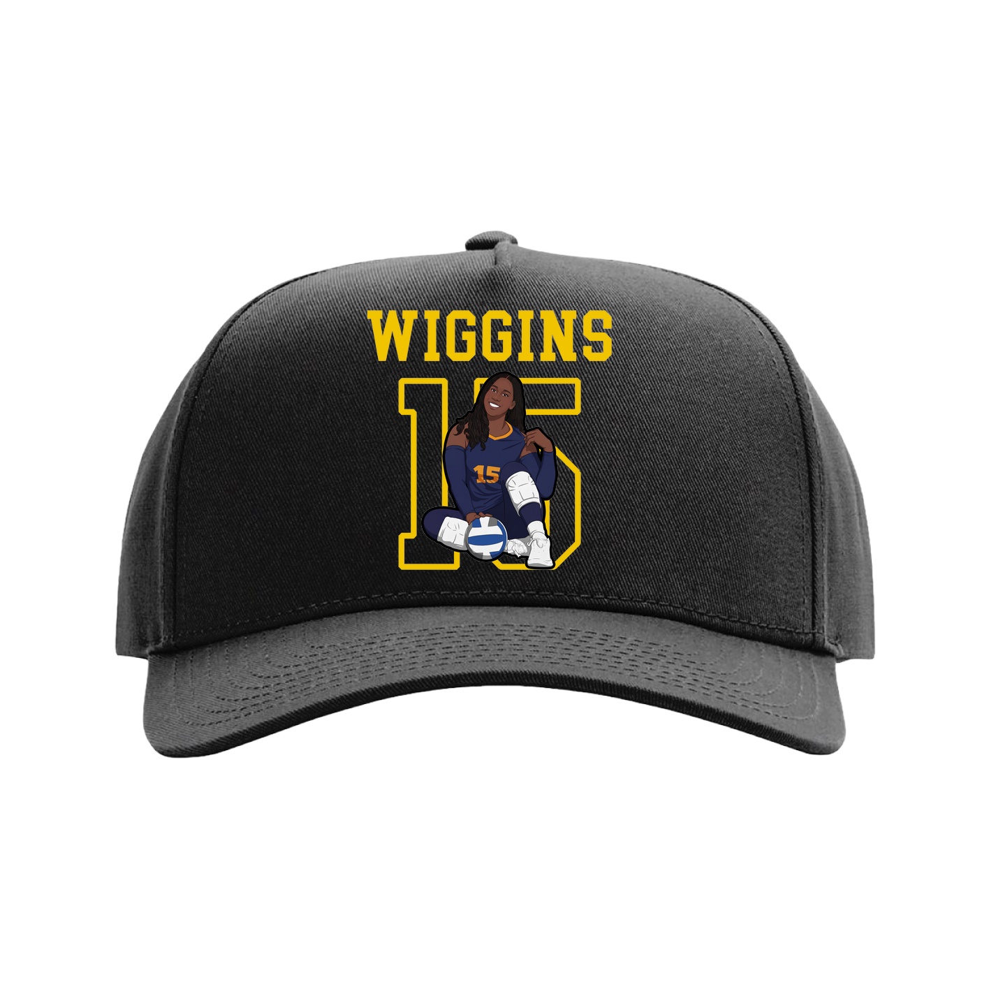 Full Fabric Five-Panel Champ Cap — Shirsey in Black