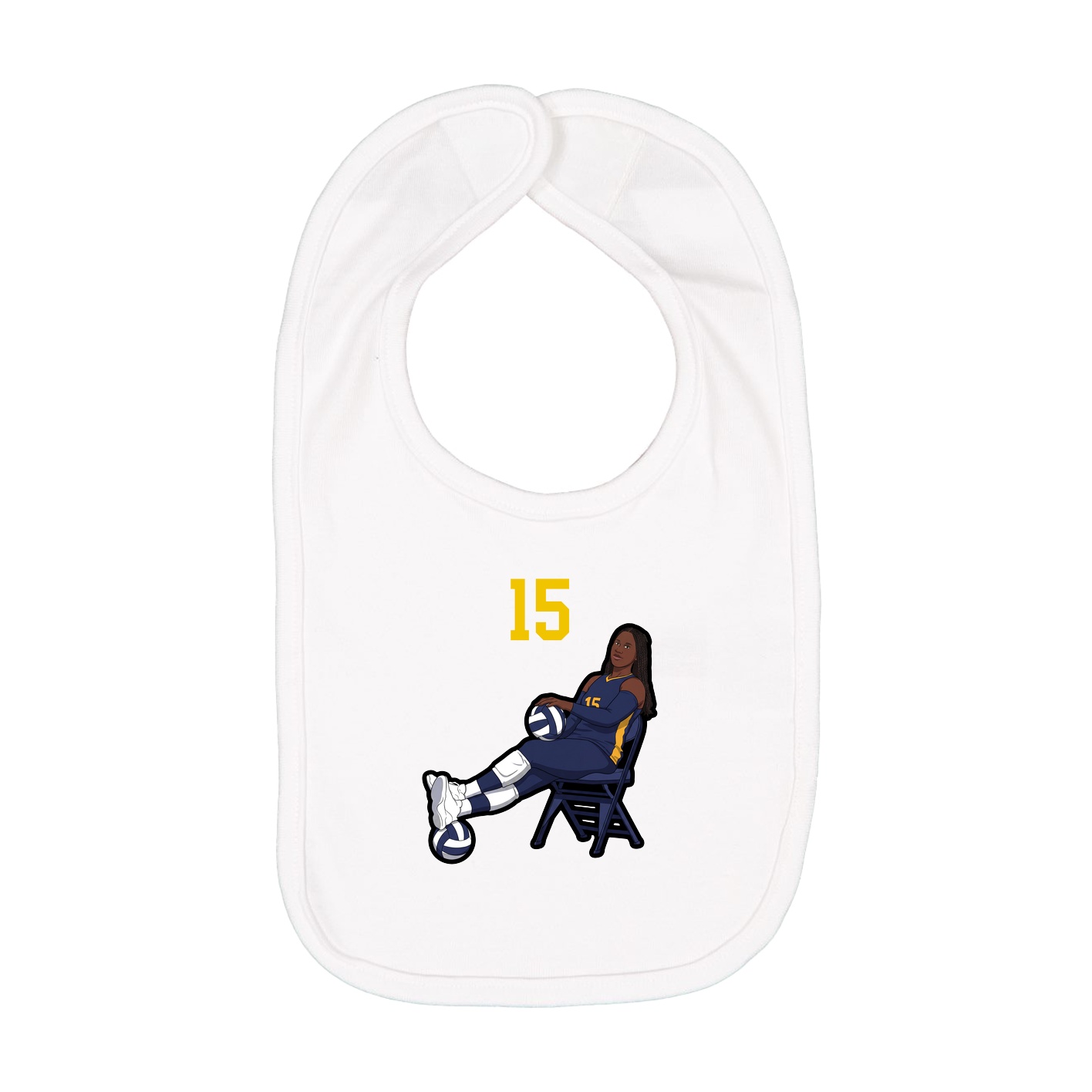 Infant Bib — Number Top in White