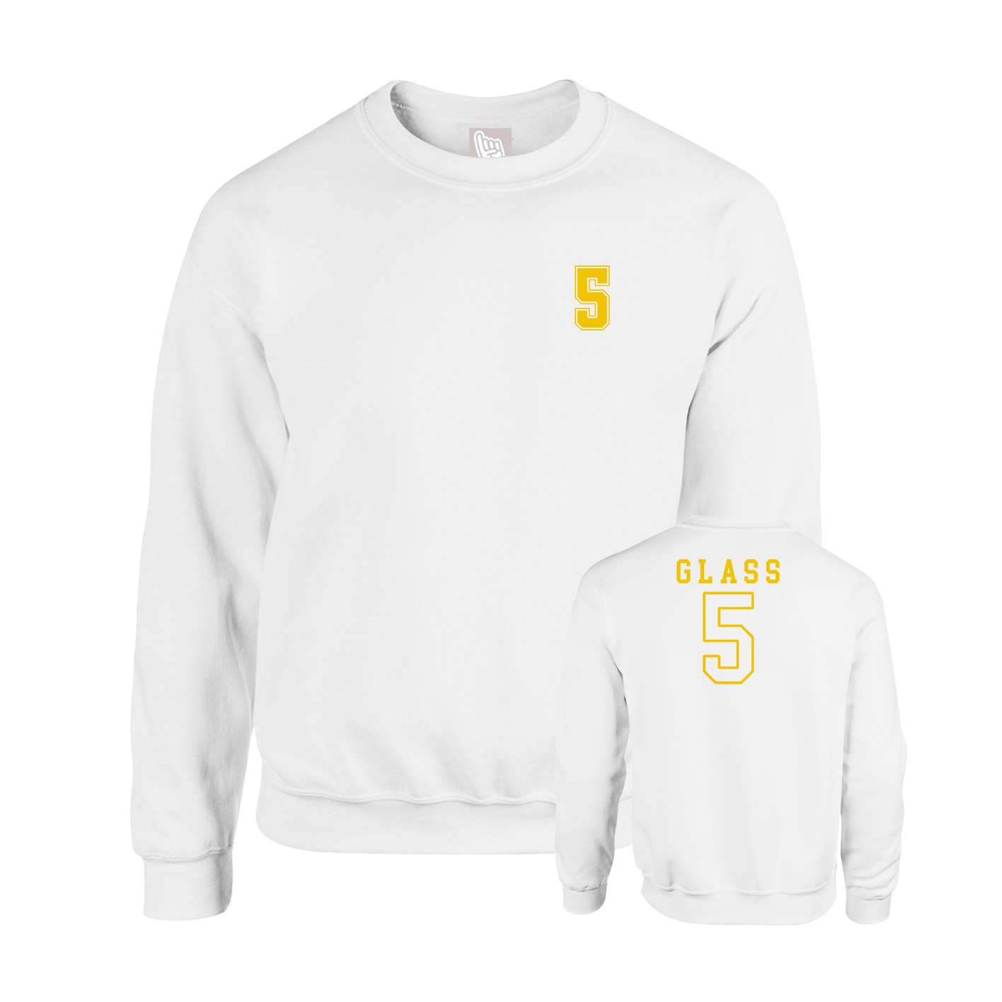 Fleece Crew — Chest Back in White