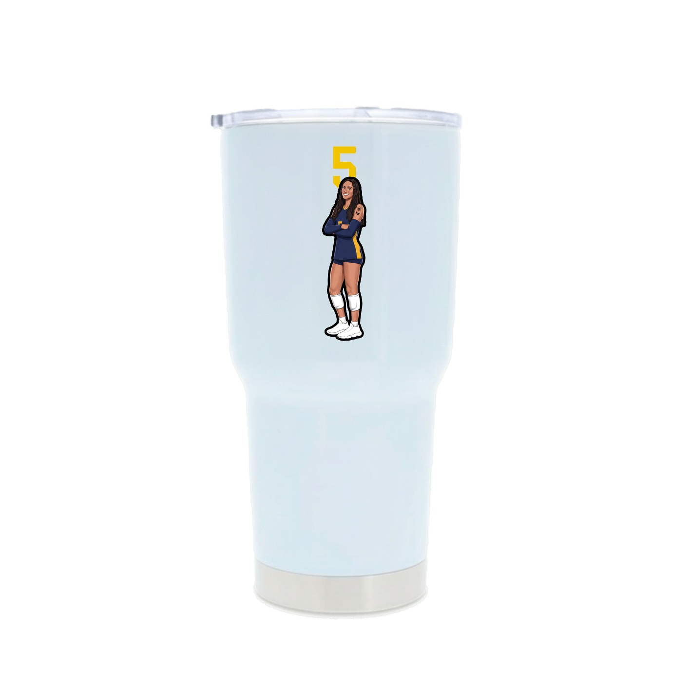30oz Stainless Steel Tumbler — Number Top in White