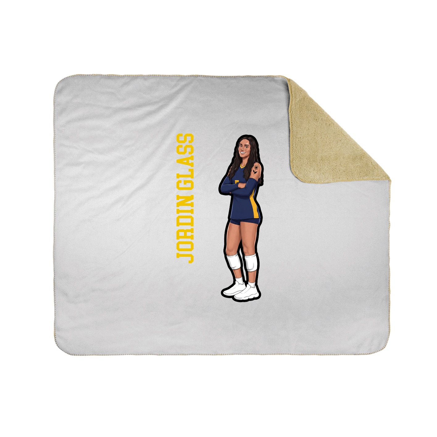 Throw Blanket — Name Vertical in White